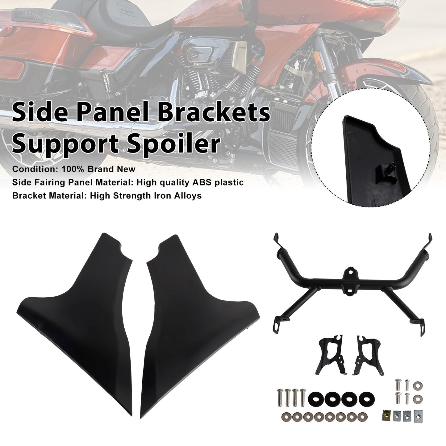 Side Panel Brackets Support Spoiler For CVO 121 117 Road Glide FLTRXSE 2023-2025