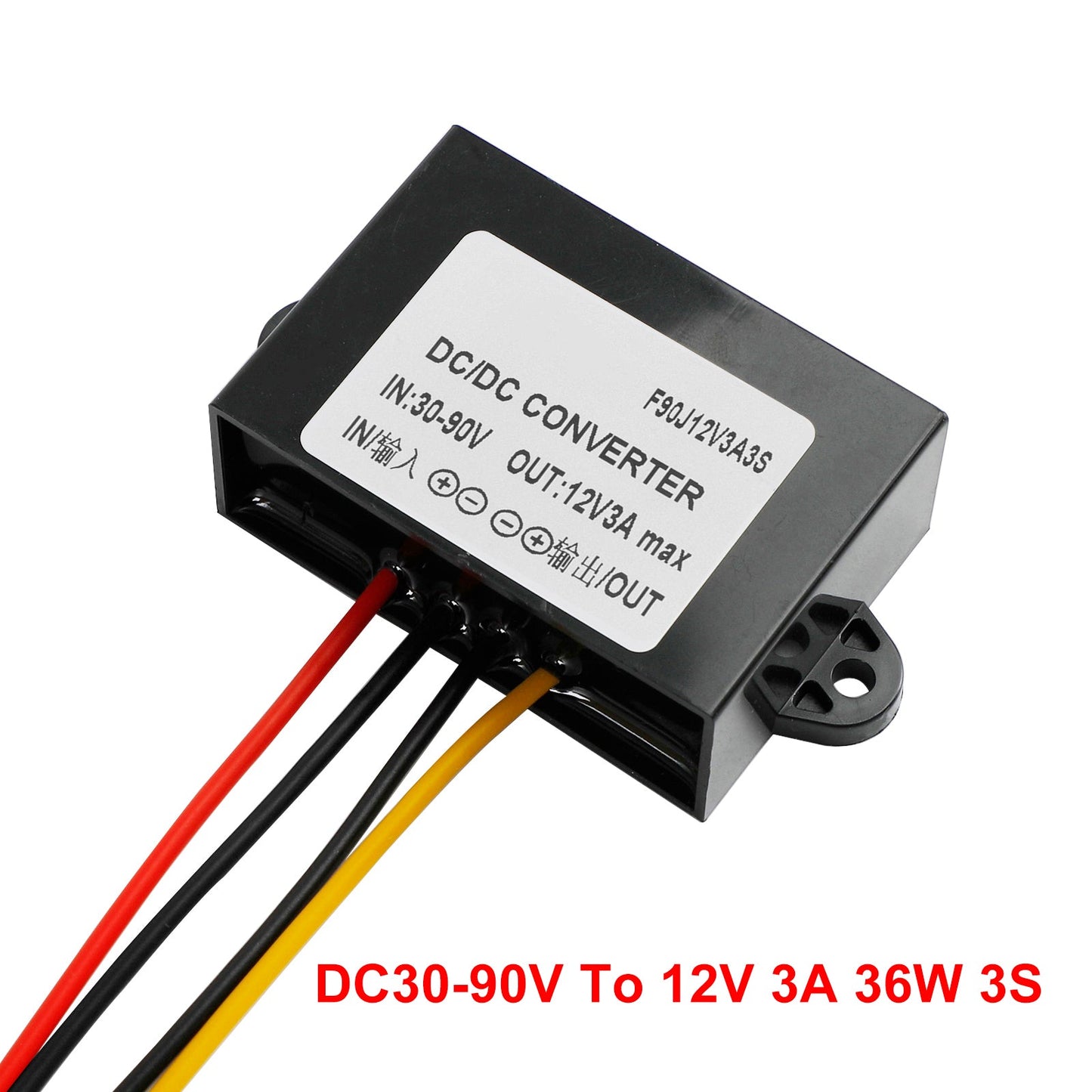 Waterproof Buck Step Down Converter DC30-90V-12V 3A 36W Car Power Module