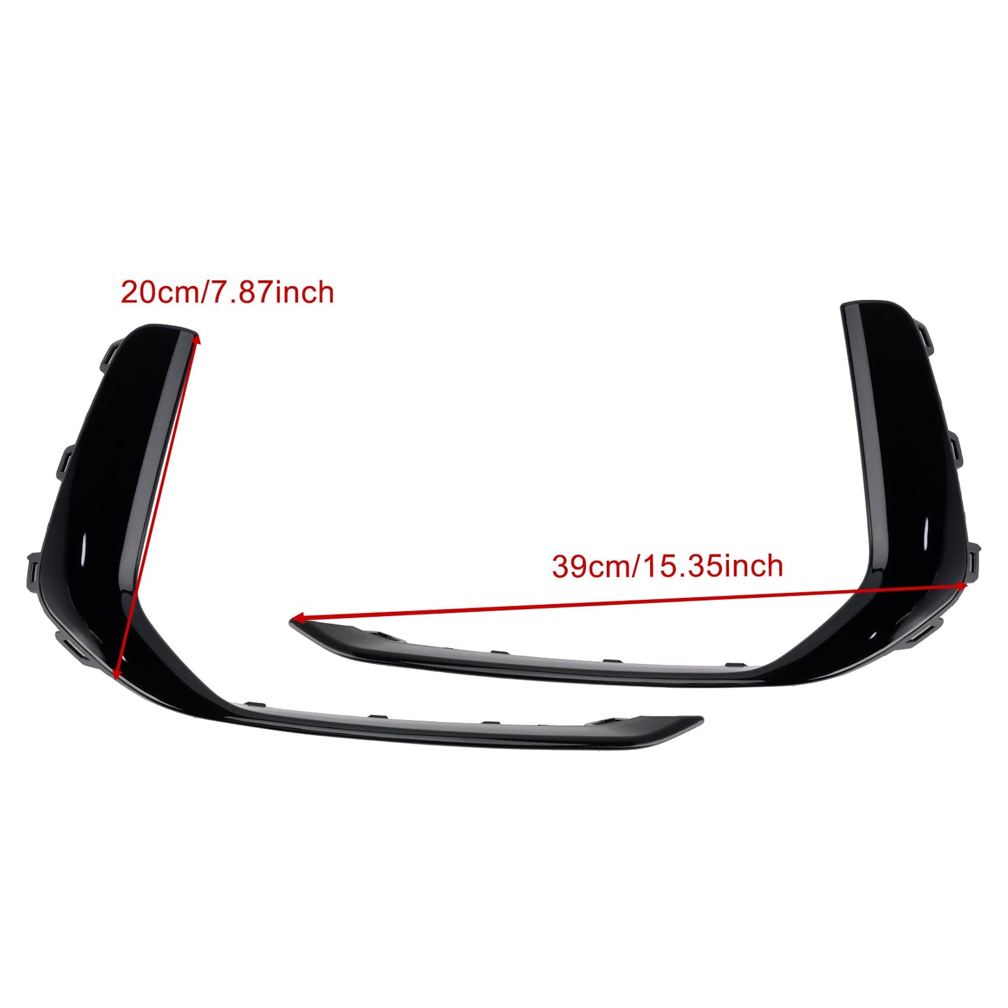 2019-2023 Audi A6 C8 S-Line S6 2PCS Front Fog Light Lamp Trim Black
