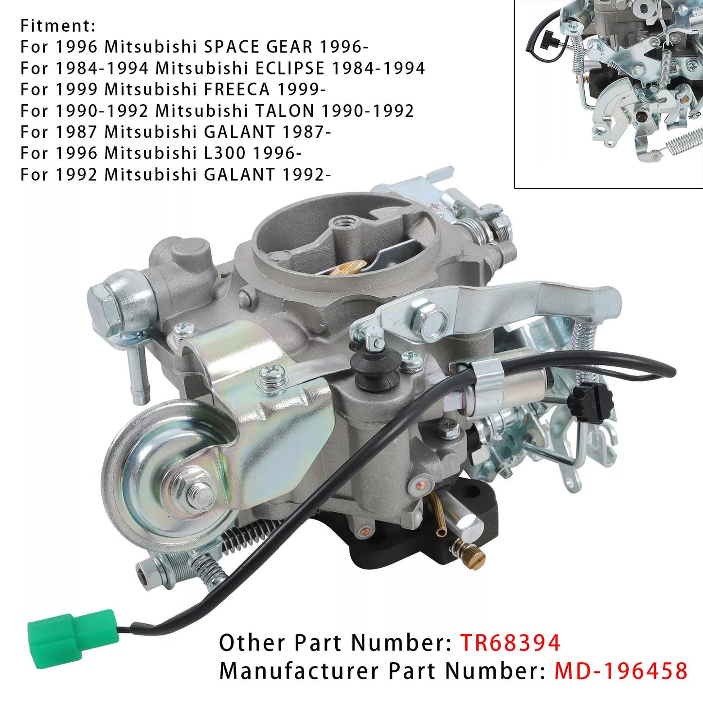 1990-1992 Mitsubishi TALON Carburetor MD196458