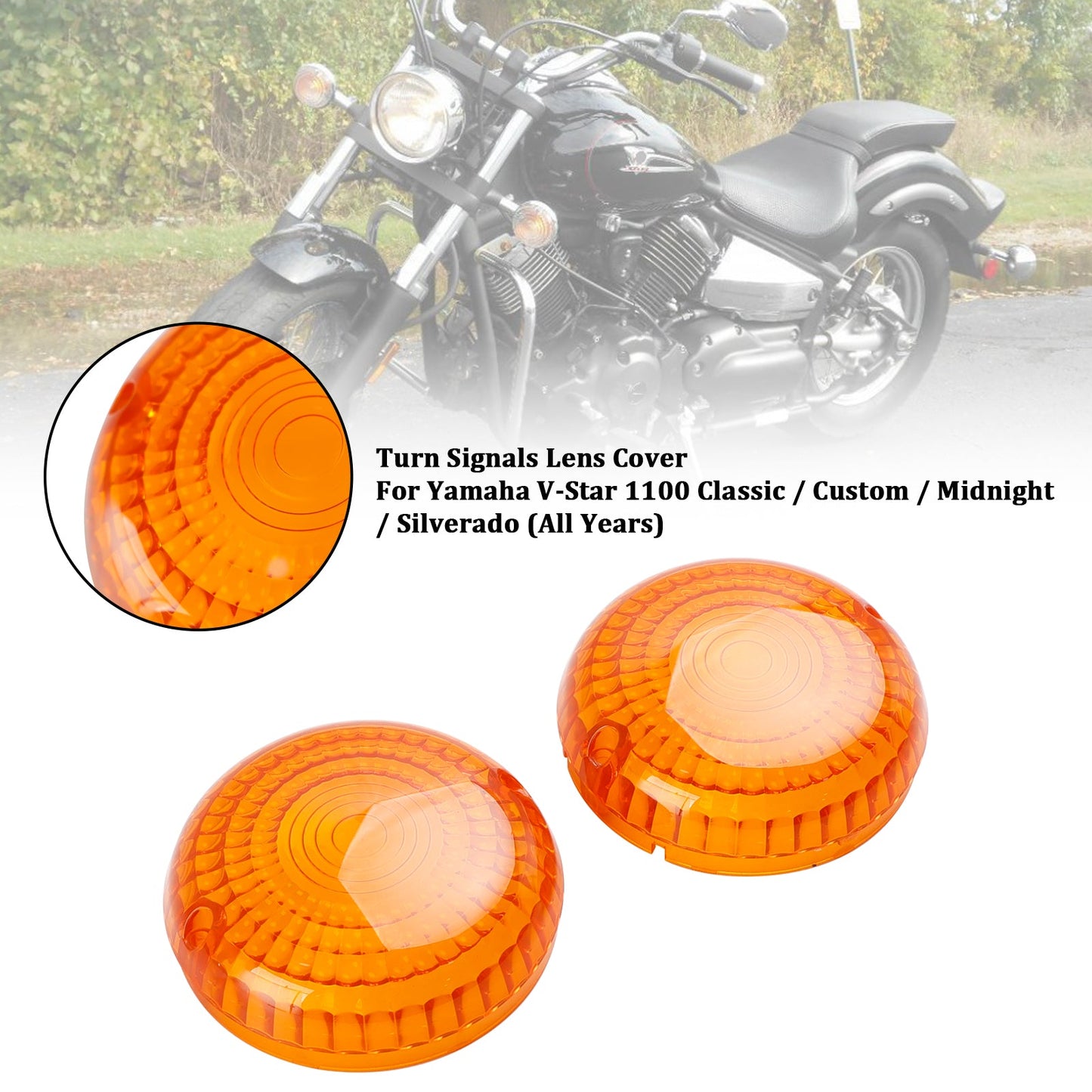 Front/Rear Turn Signals Lens Cover For Yamaha V-Star1100 XVS650 Road Star