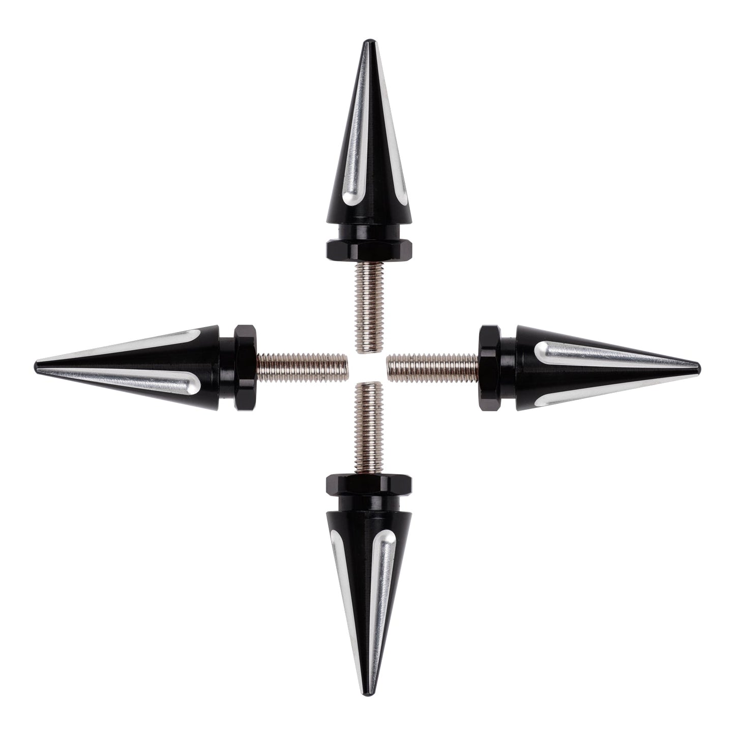 4x Black Spike Windshield Fairing Bolts For Touring Road Glide FLTR 2015 - 2025