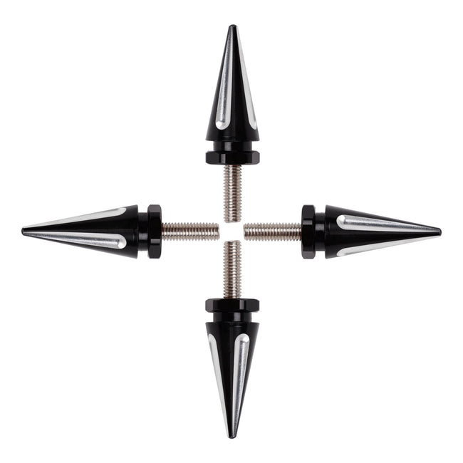 4x Black Spike Windshield Fairing Bolts For Touring Road Glide FLTR 2015 - 2025
