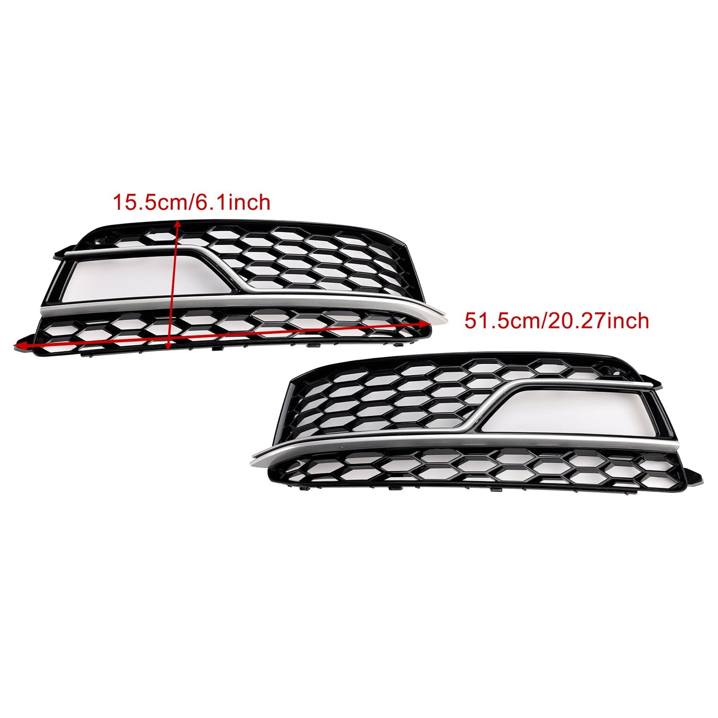 2013-2016 AUDI A5 S-Line S5 2PCS Front Fog Lamp Black Grill Grille