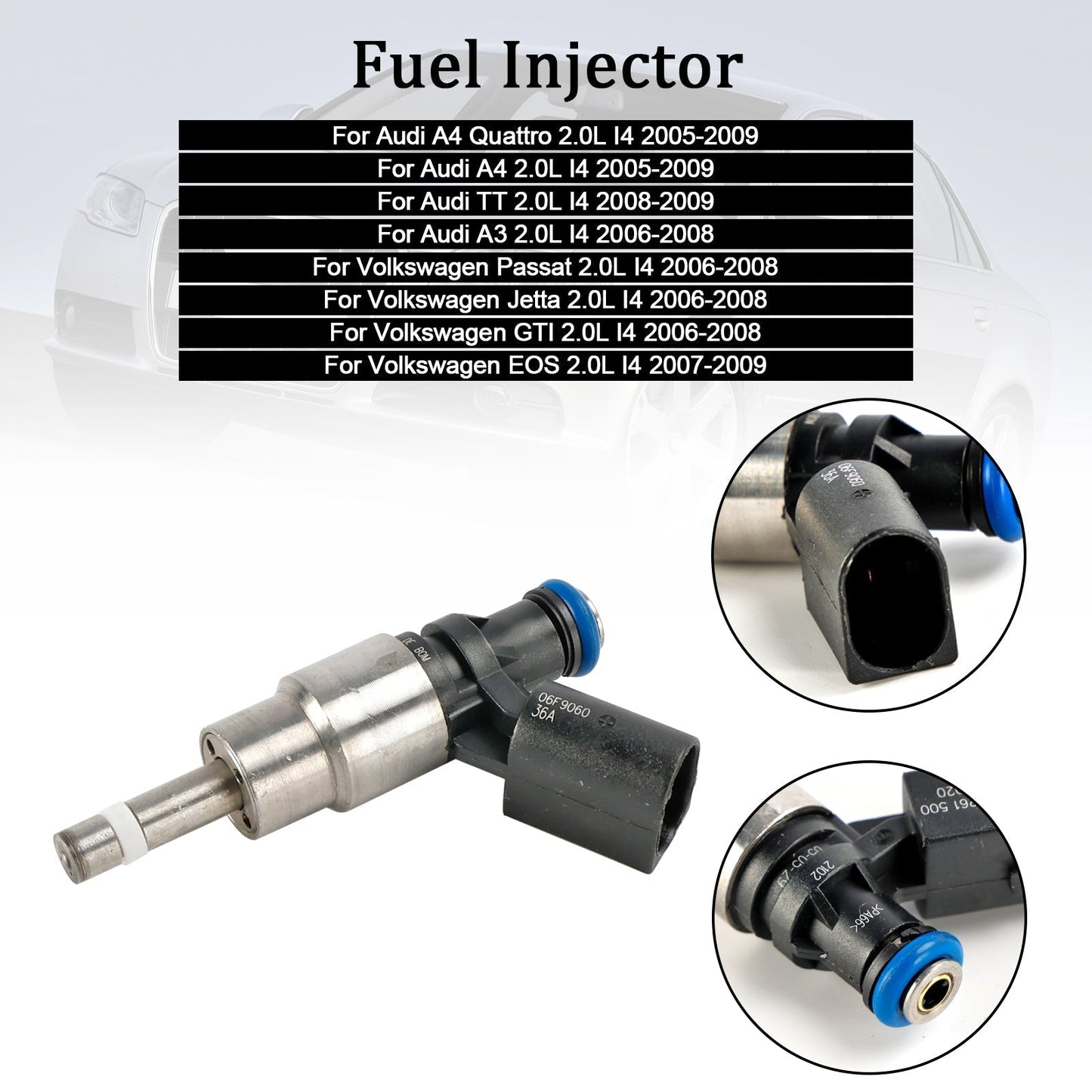 2008-2009 Audi TT 2.0L I4 1PCS Fuel Injector 06F906036A