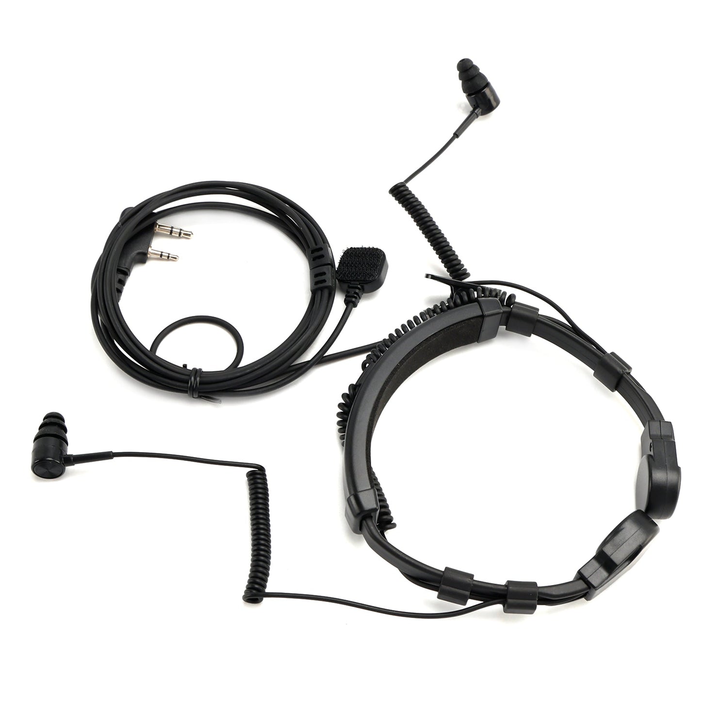 K-Head Telescopic Throat Vibration Mic Headset for TK-208 TK-220 TH-D7 TH-F6