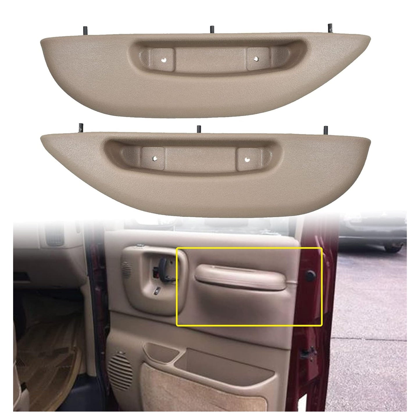1996-2002 Chevrolet Express 1500/2500/3500 2PCS Door Armrest Van Pull Handle Cover 12376621
