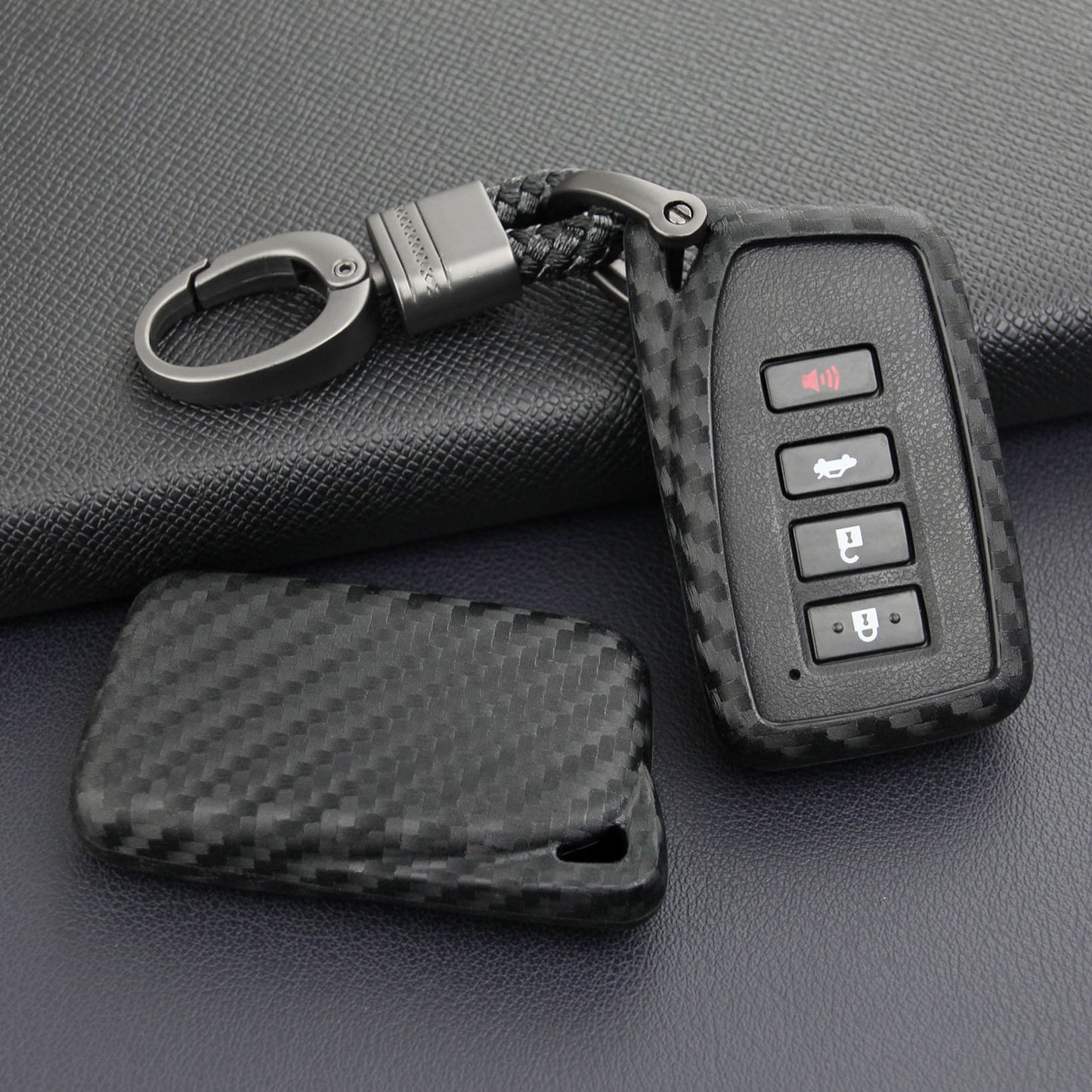 Leather Silicone Car Key Case Cover With Buckle For Lexus