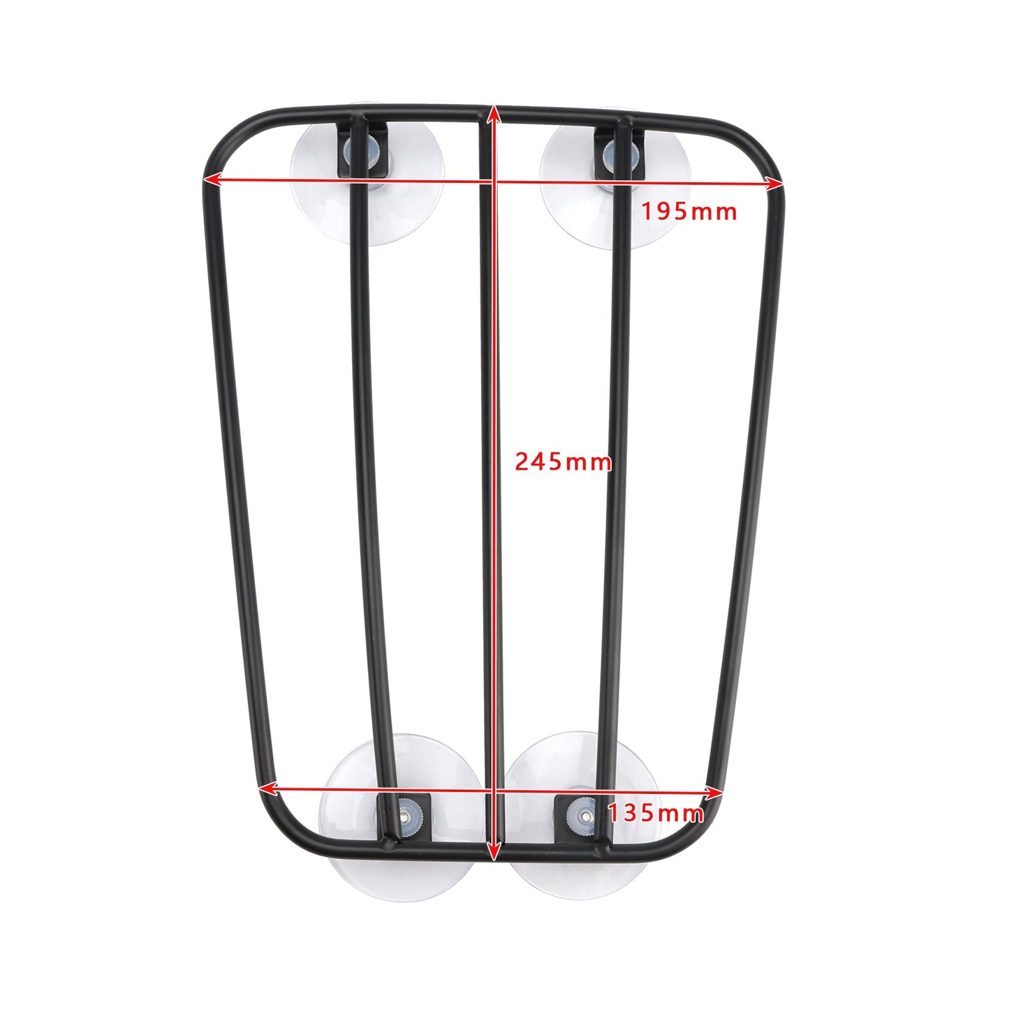 Classic Style Motorcycle Black Universal Parcel Tank Rack Carrier w/Suction Cups