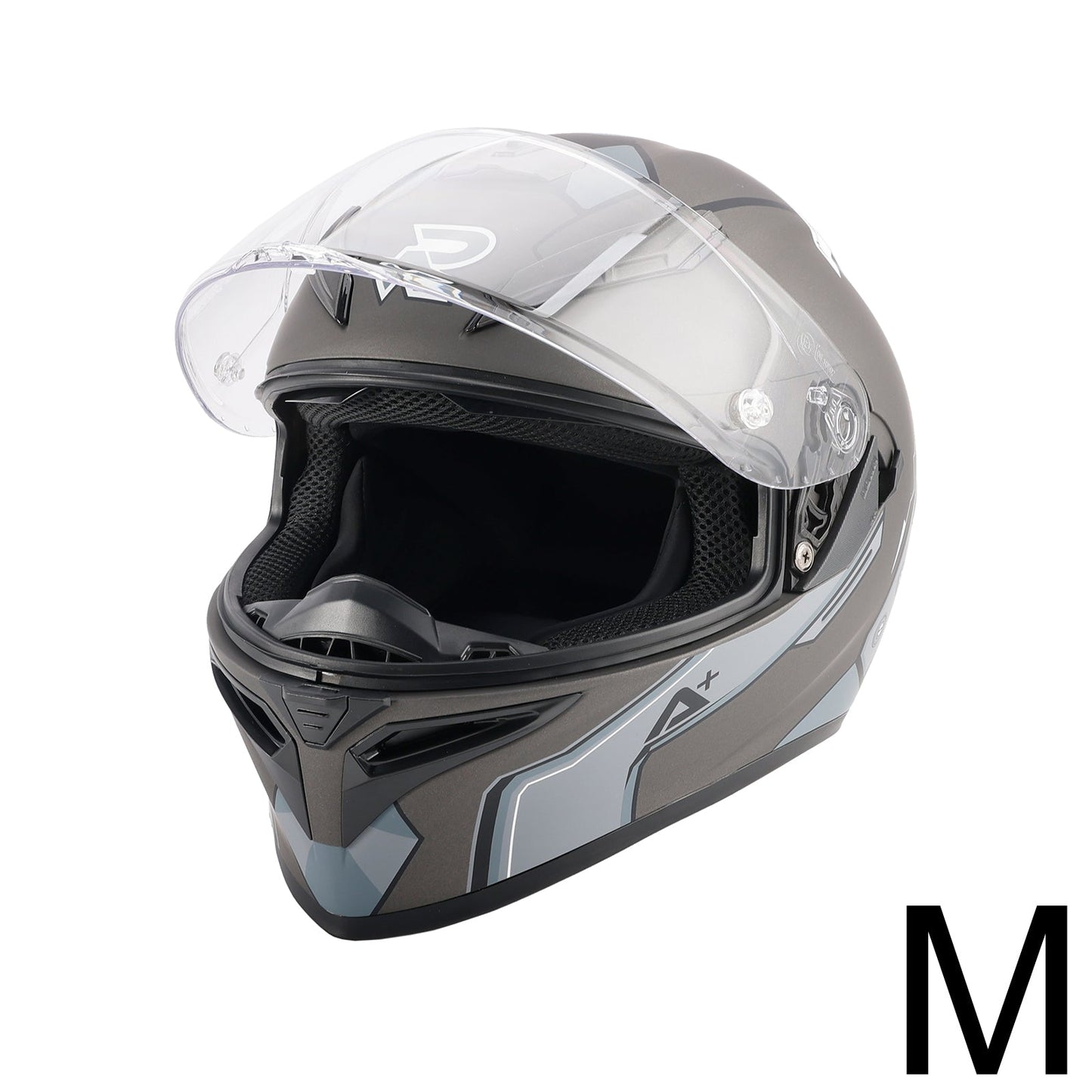 DOT Motorcycle Helmet Adult Street Full Face Gray White