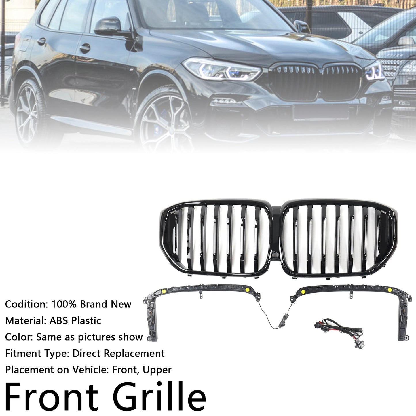 2019-2022 BMW X5 G05 M-Performance Gloss Black Front Kidney Grille Grill 51137454887