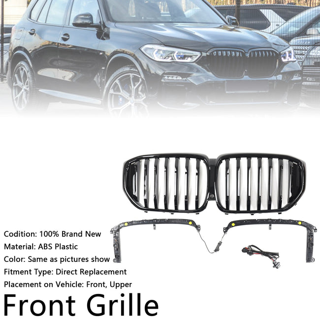2019-2022 BMW X5 G05 M-Performance Gloss Black Front Kidney Grille Grill 51137454887