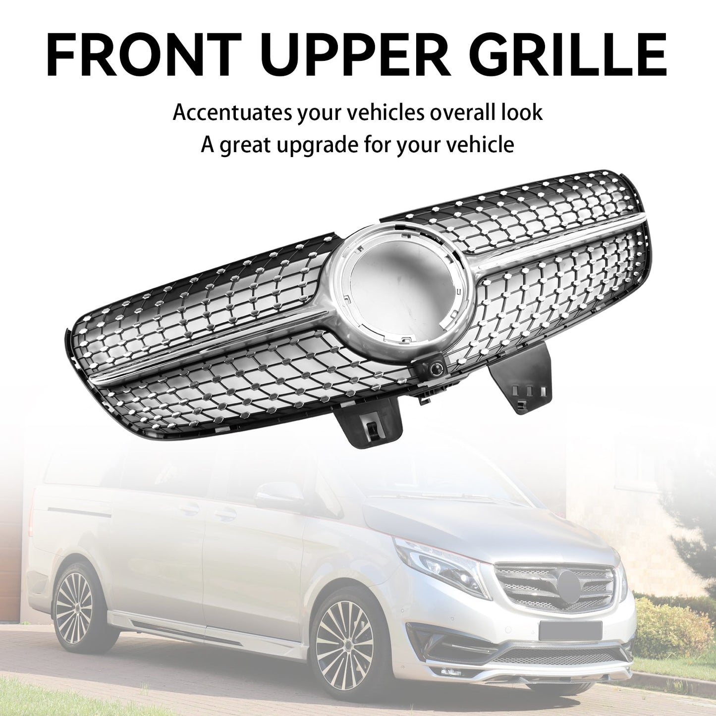 2020-2023 Mercedes Benz V Class W447 Diamond Front Upper Grill Grille