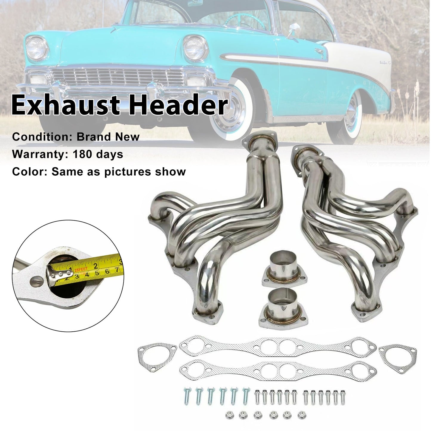 Exhaust Manifold Header Fit Chevy Car 150 210 Bel Air 1955-1957 Small Block