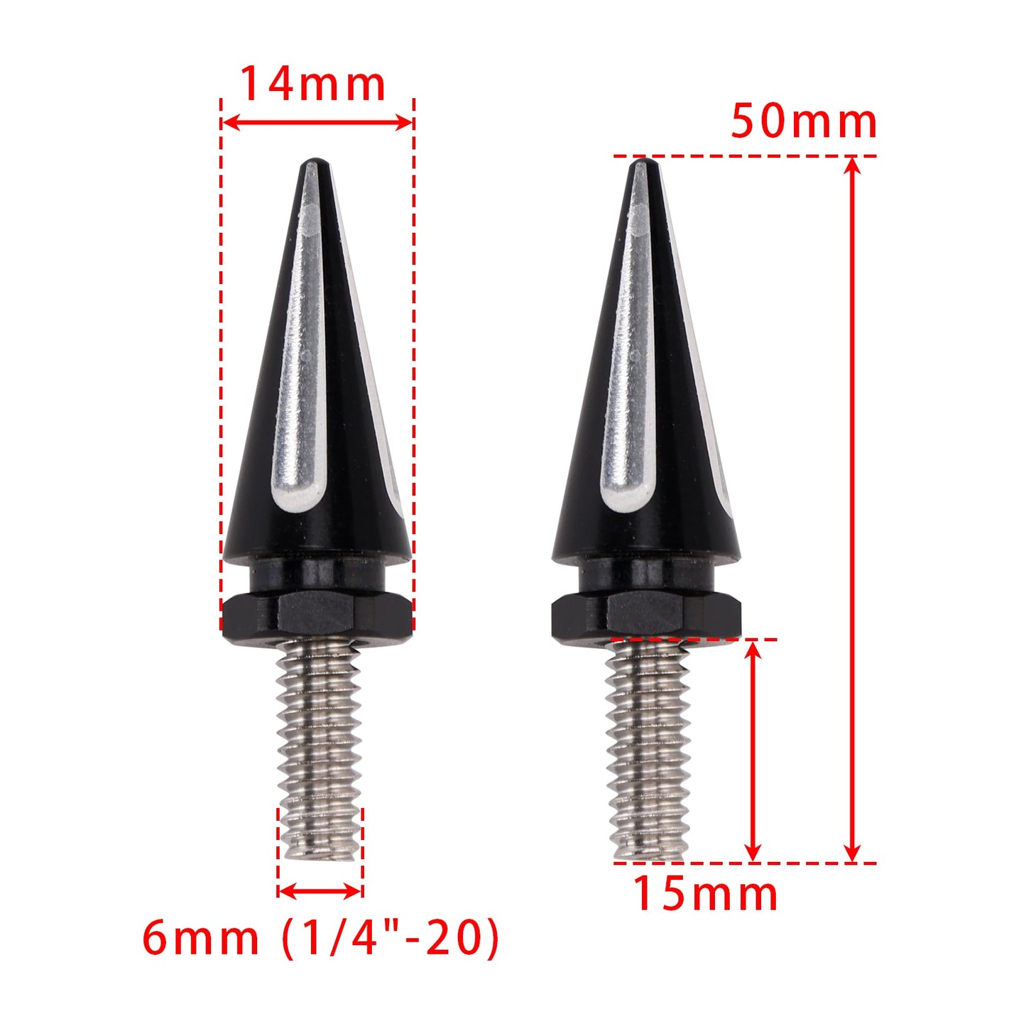 3x Black Spike Windshield Bolts For Street Glide Electra Glide Touring '96-'13