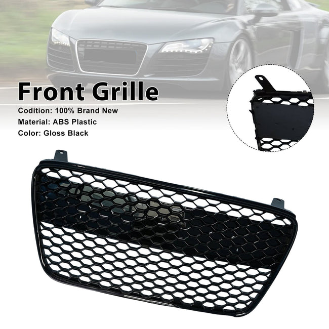 2011 For Audi R8 Front Henycomb Bumper Grille Grill Gloss Black