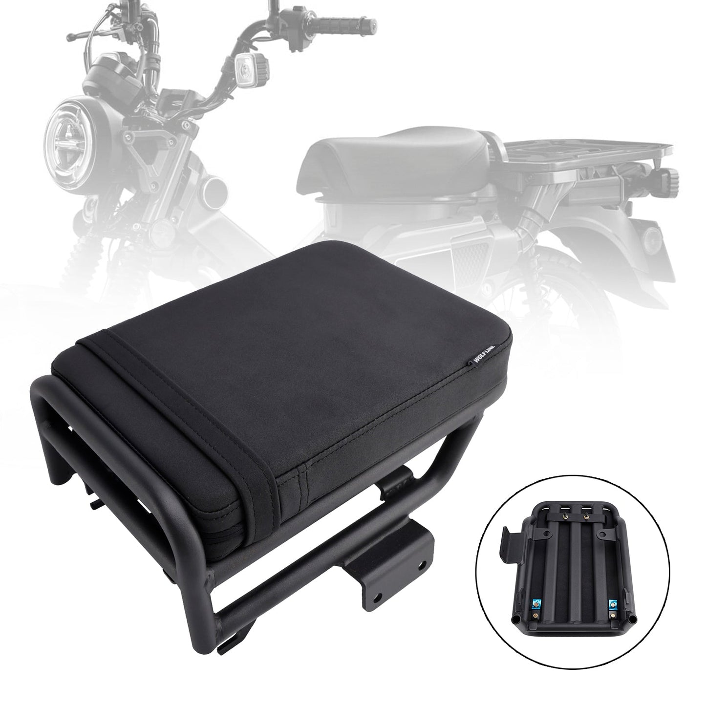 2020-2023 HONDA CT125 huntercub 125 Rear Seat Passenger Cushion Flat Pu Blackb