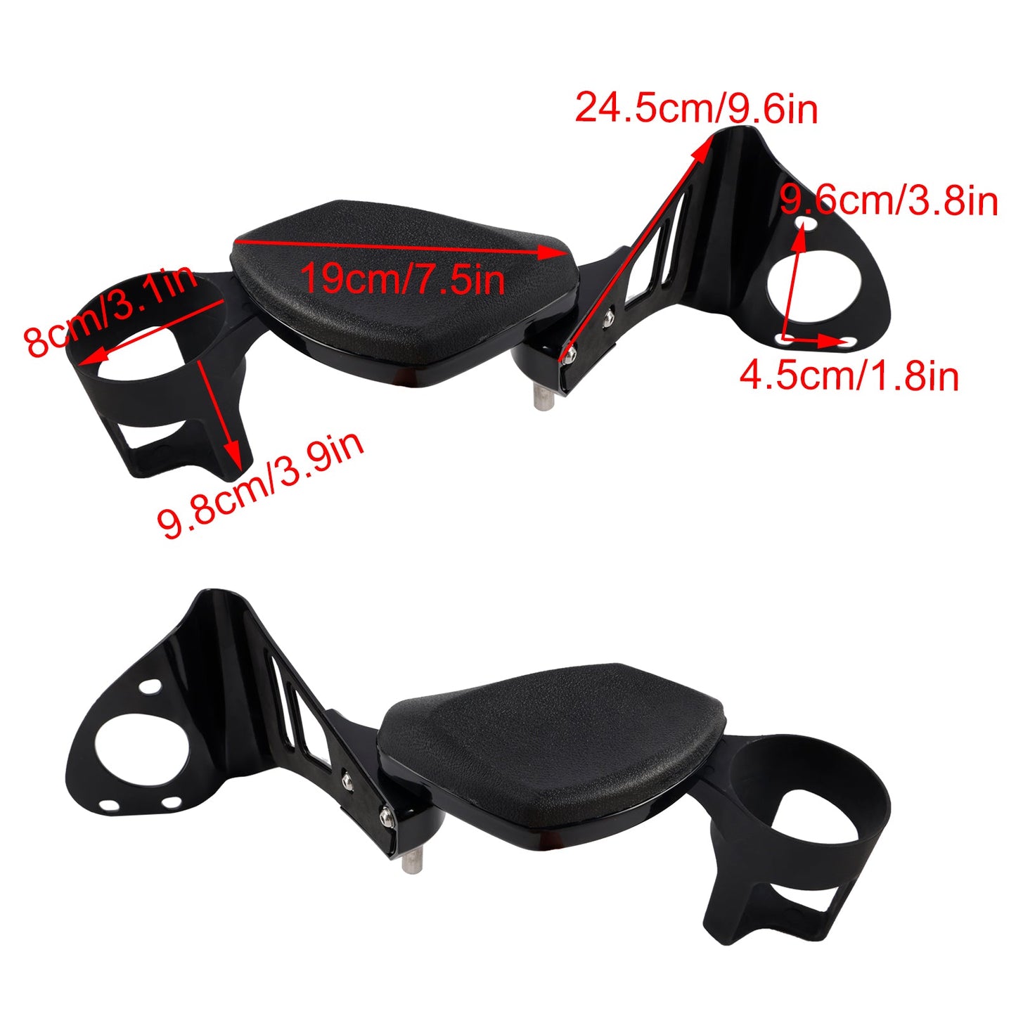 2014-2024 ouring Electra Glides, Road Glide Ultra & Tri Glides Passenger Armrest w/ Drink Holder