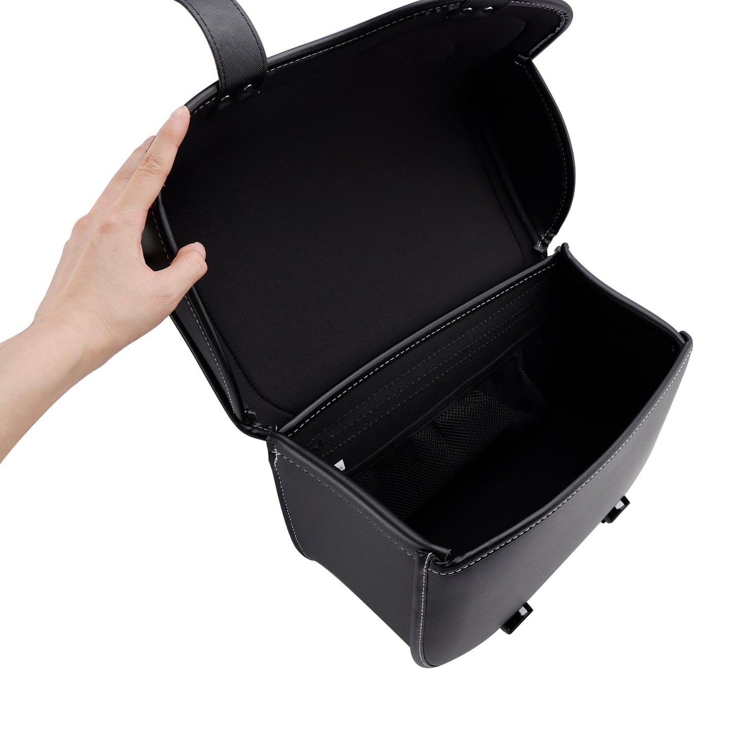 Universal Saddlebag Side Storage Tail Bag Pu Luggage Black 28L For Motorcycle