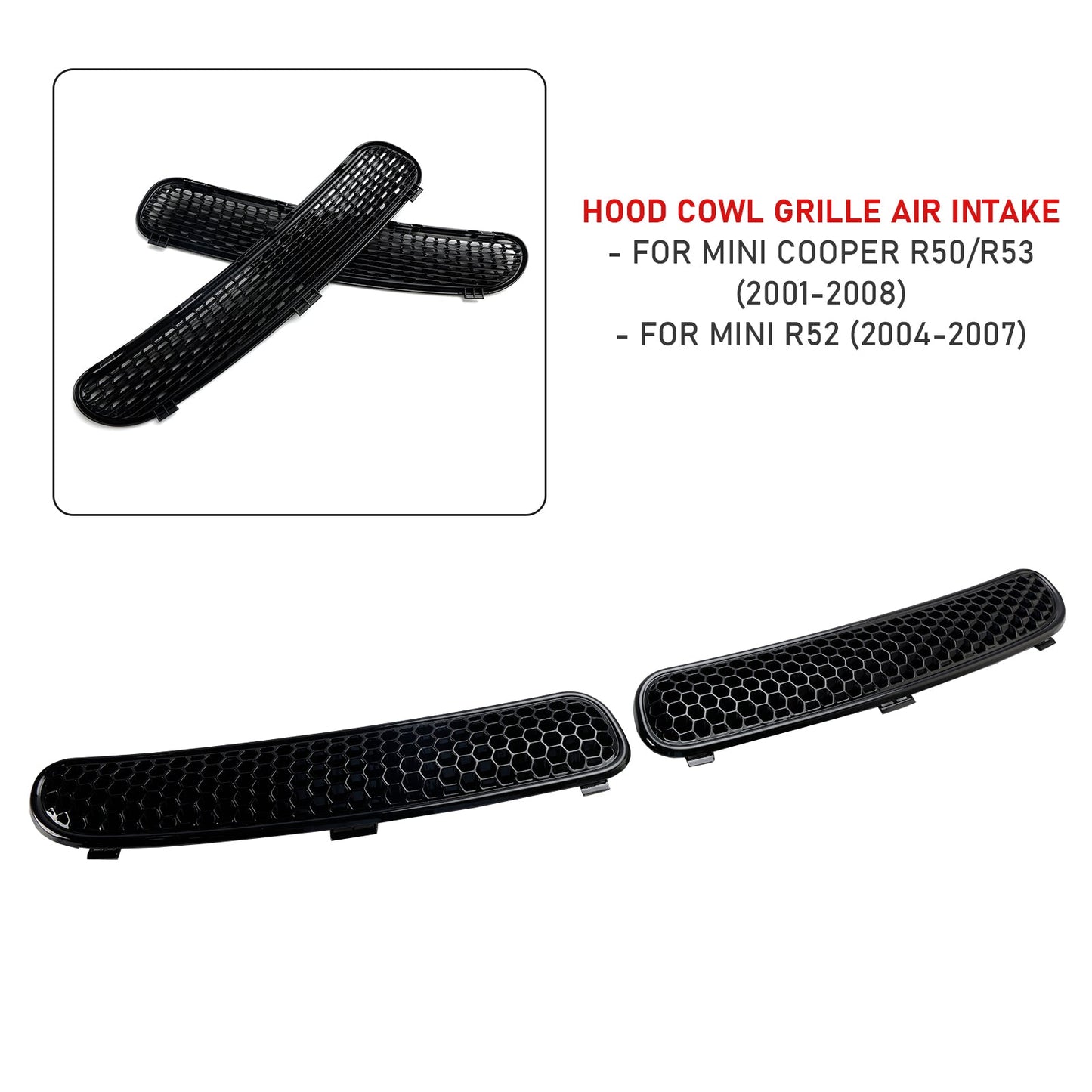 2004-2007 Mini R52 Hood Cowl Grille Air Intake Duct 7122506 & 7122505
