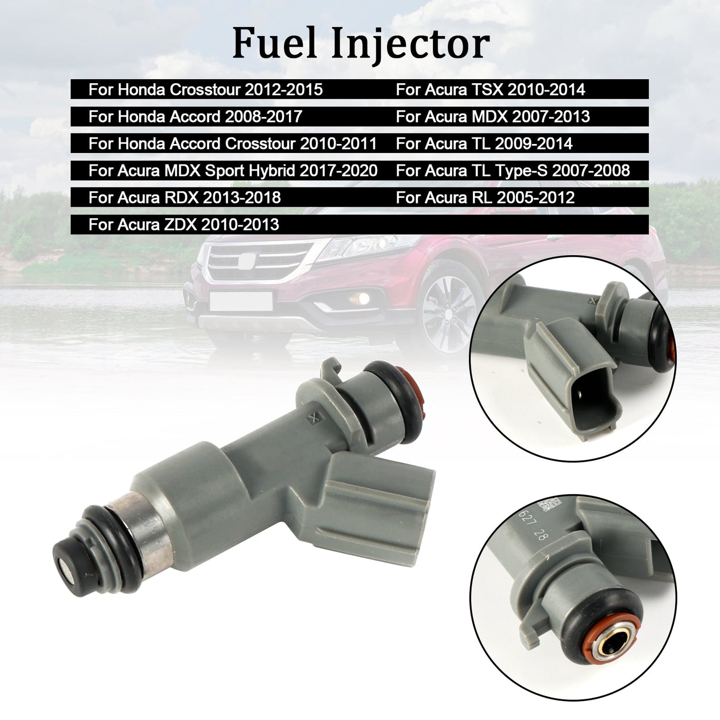 1PCS Fuel Injector 16450-R70-A01 Fit Accord Crosstour MDX 3.0L 3.5L 3.7L V6