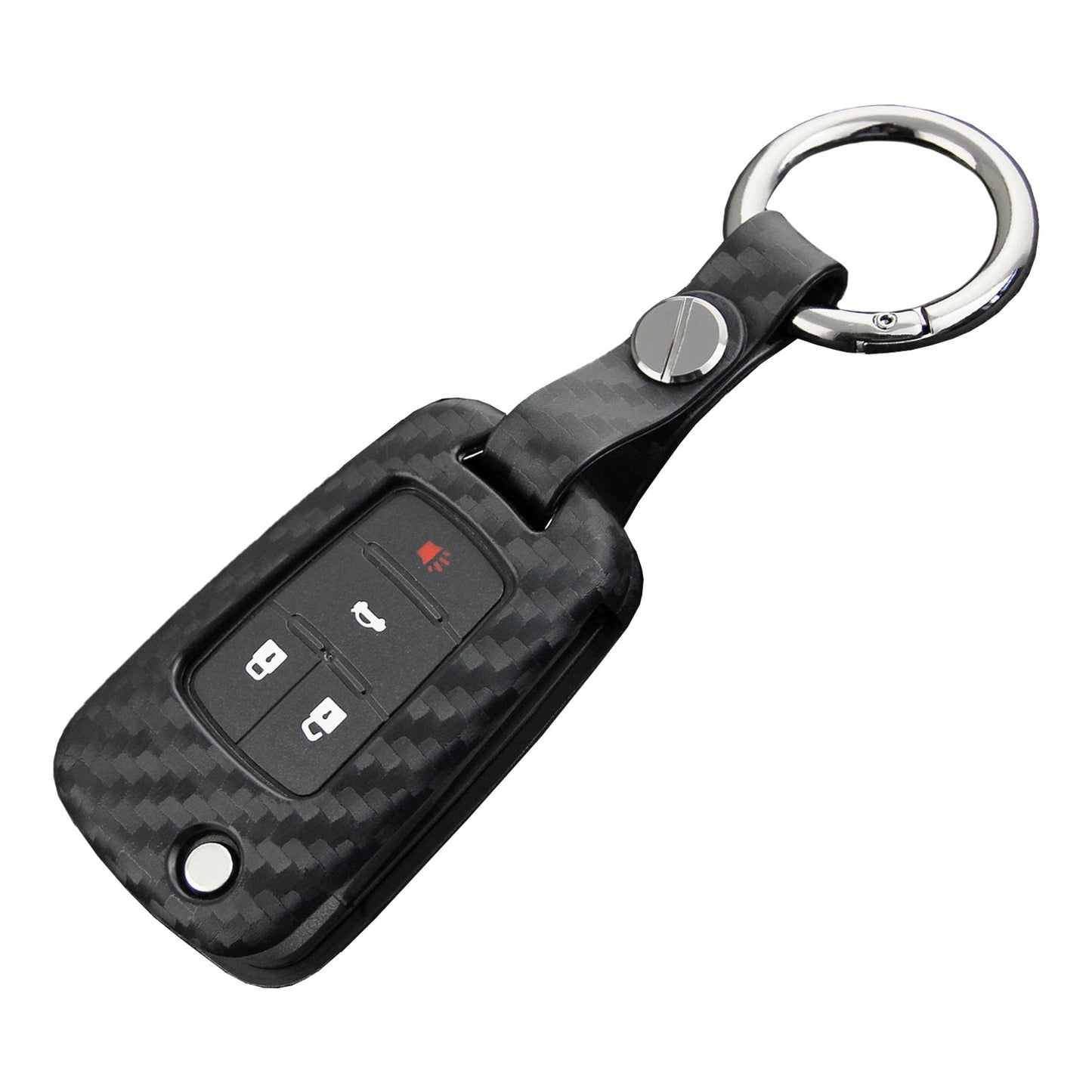 Leather Silicone Car Key Case Cover With Buckle For Chevrolet