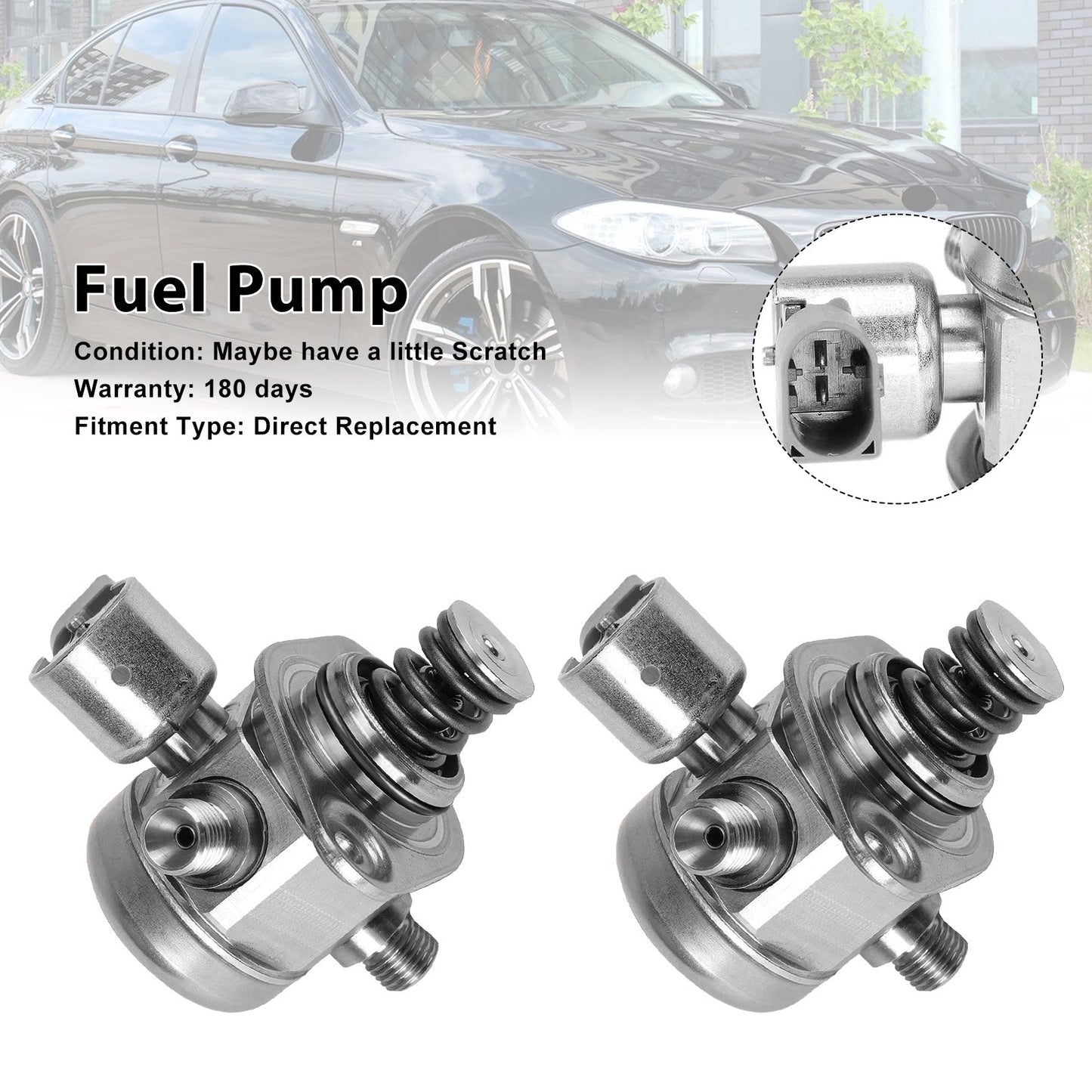 2PCS High Pressure Fuel Pump 13517595339 Fit BMW F01 F10 E70 X5 E70 V8 4.4L