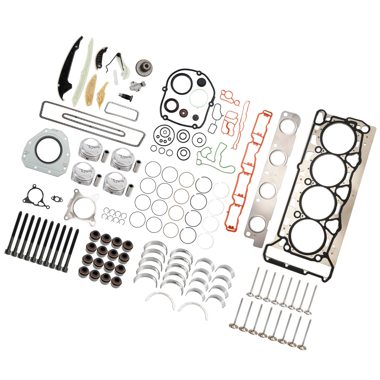 2007-2011 SKODA Octavia 1.8 TSI BZB CDAA CDAB Engine Pistons Overhaul Rebuild Kit 06H107065CP 06H109509Q