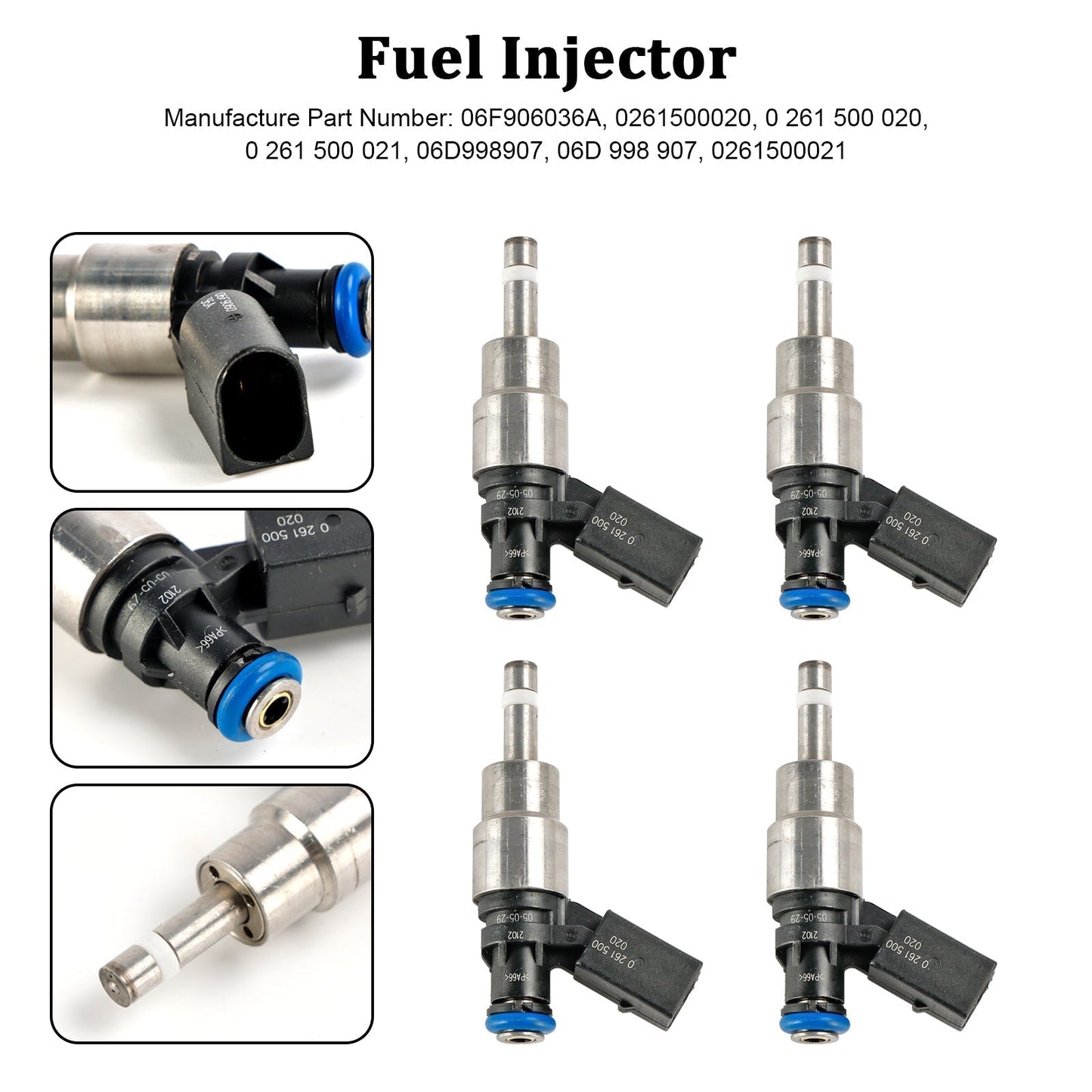 2008-2009 Audi TT 2.0L I4 4PCS Fuel Injector 06F906036A