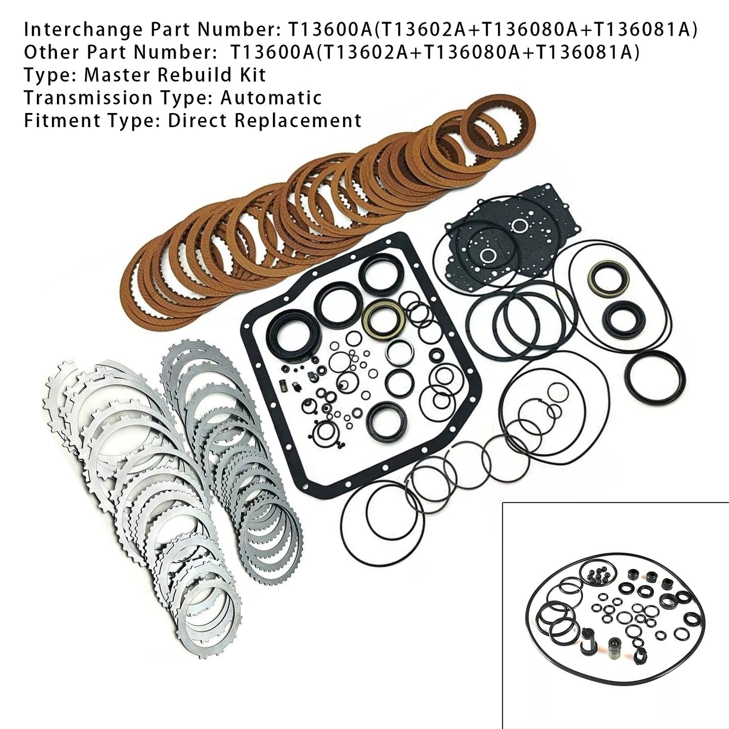 2000-2002 TOYOTA WINDOM 2.5L 3.0L Auto Transmission Master Rebuild Kit Overhaul Seals U140E U140F T13600A