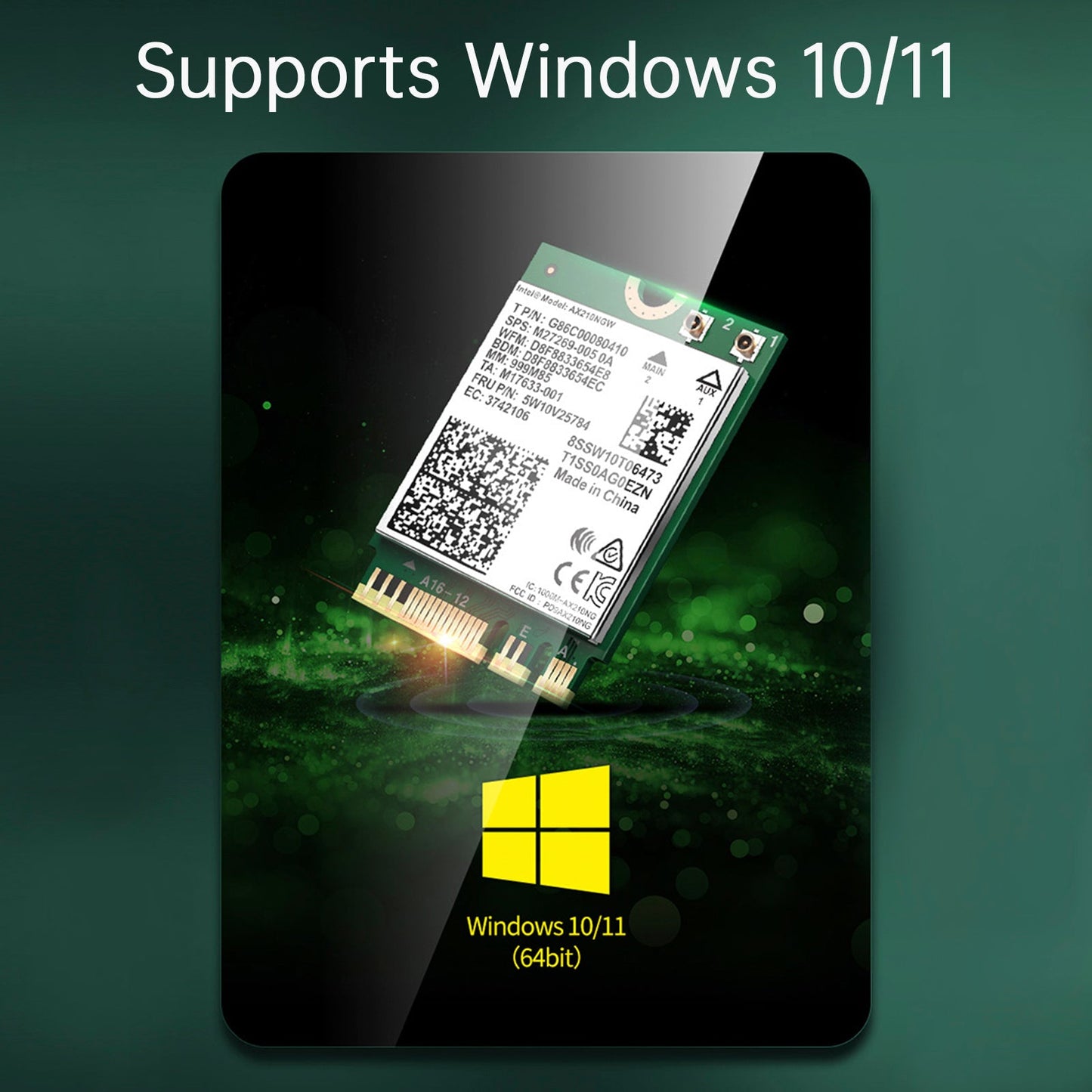 AX210 Module Bluetooth 5374Mbps High-Speed Gigabit Network Card Supports WIFI6