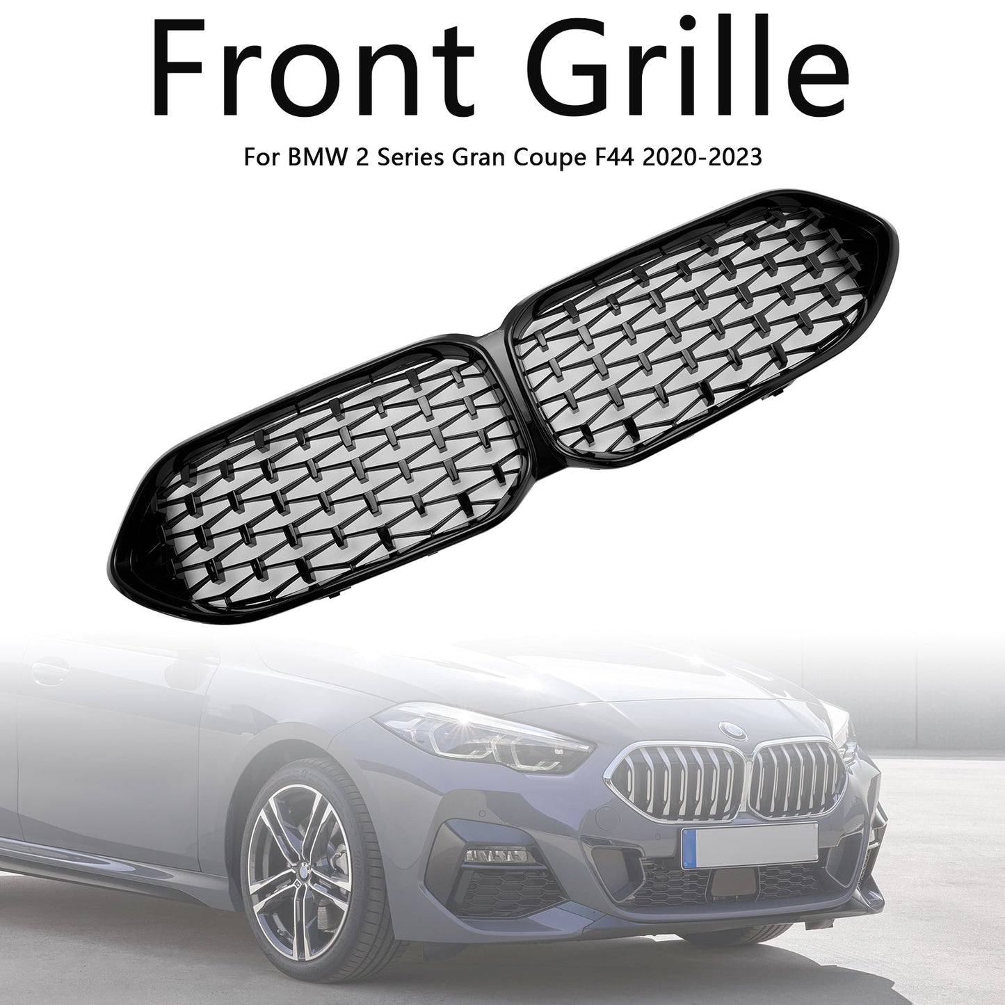 2020-2023 BMW 2 Series F44 Coupe M Diamond Gloss Black Front Grille Grill 51135A39378 51138080494