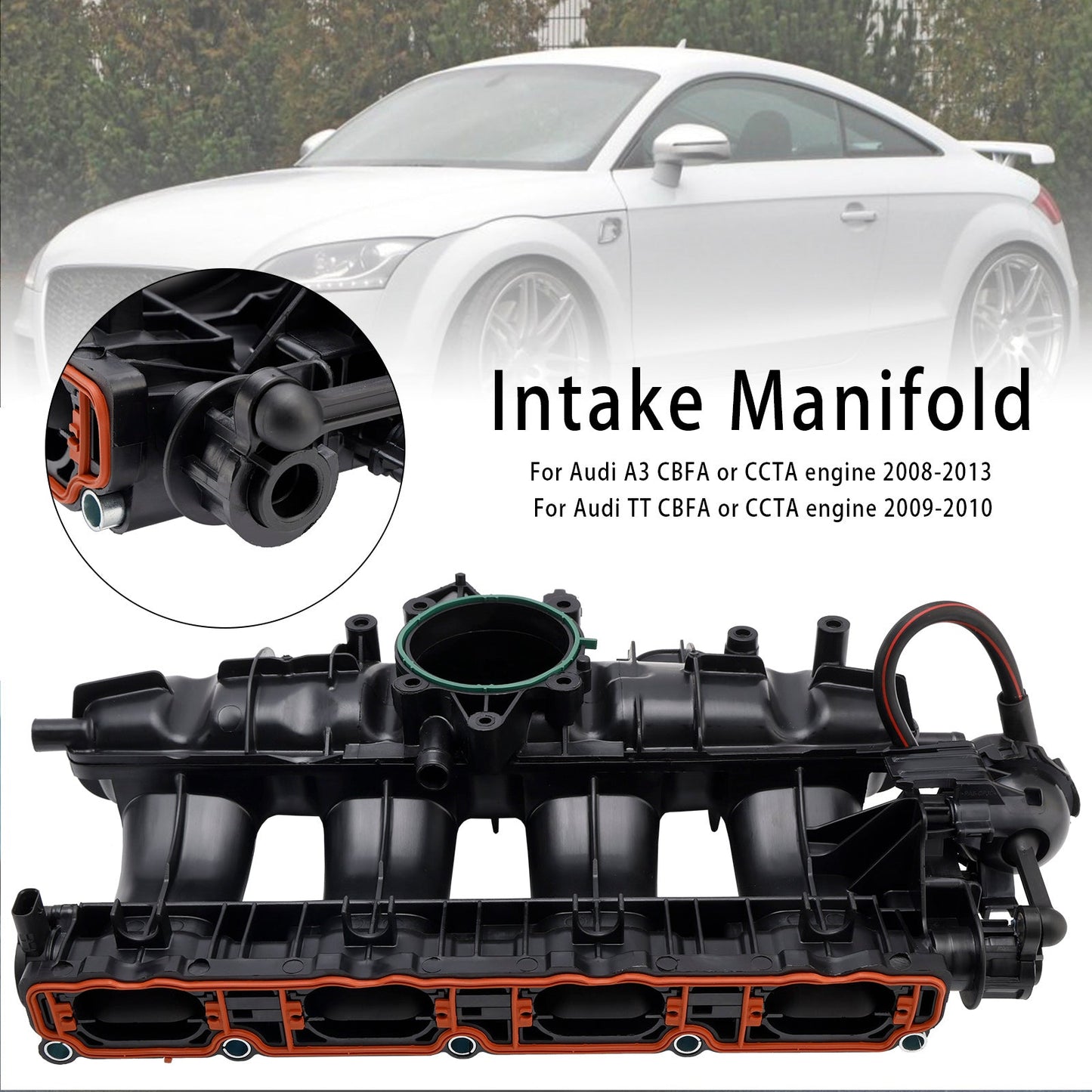 2009-2010 Audi TT CBFA or CCTA engine Air Inlet Intake Manifold 06J133201BD
