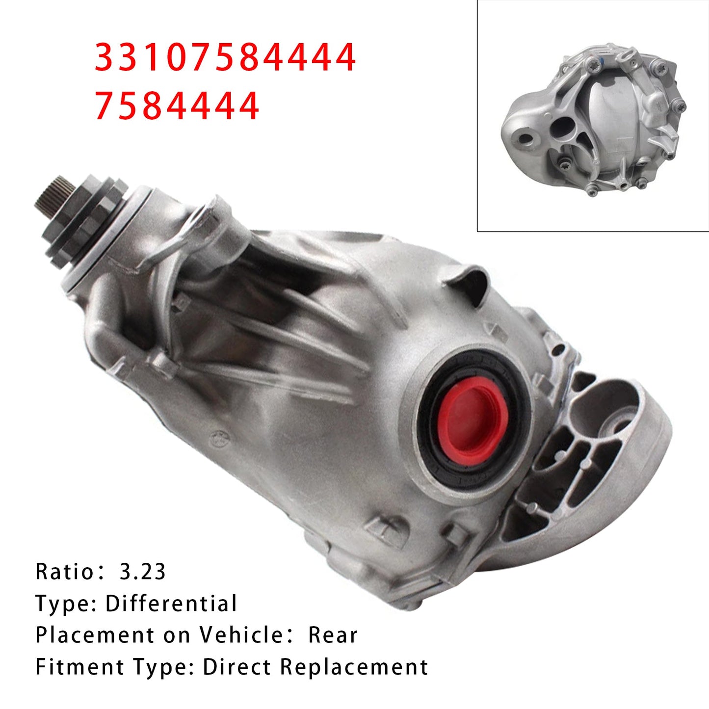 2013-2019 BMW 640I Rear Differential 3.23 Ratio 33107584444