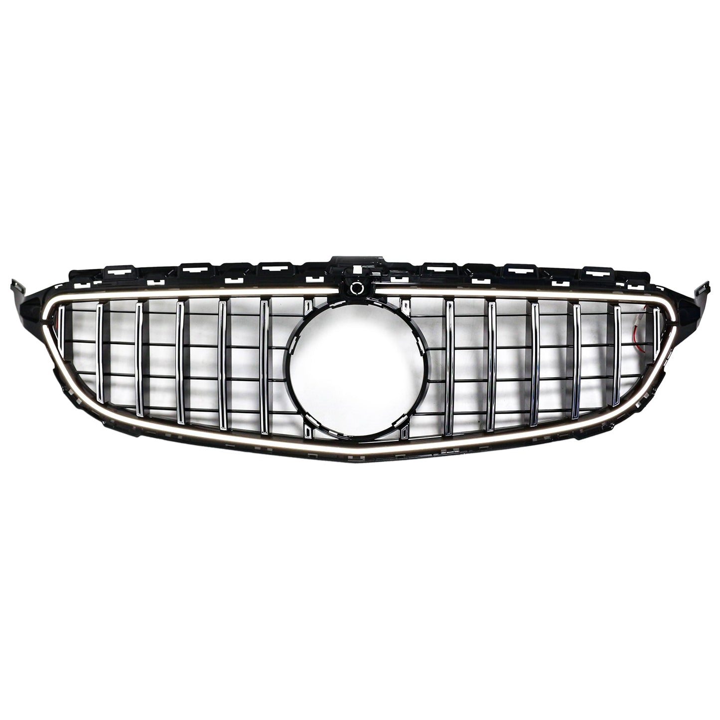 2015-2021 Mercedes W205 C250 C300 W/LED Chrome Front Bumper Grill Grille