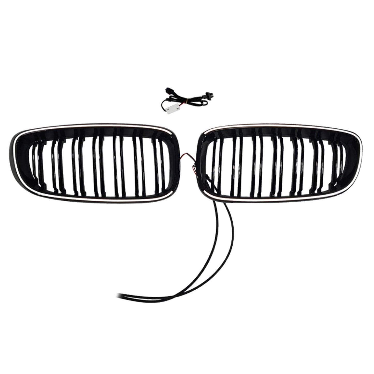 2013-2019 Fit BMW 3 Series F34 GT Dual Slat Front Bumper Grille Gloss Black