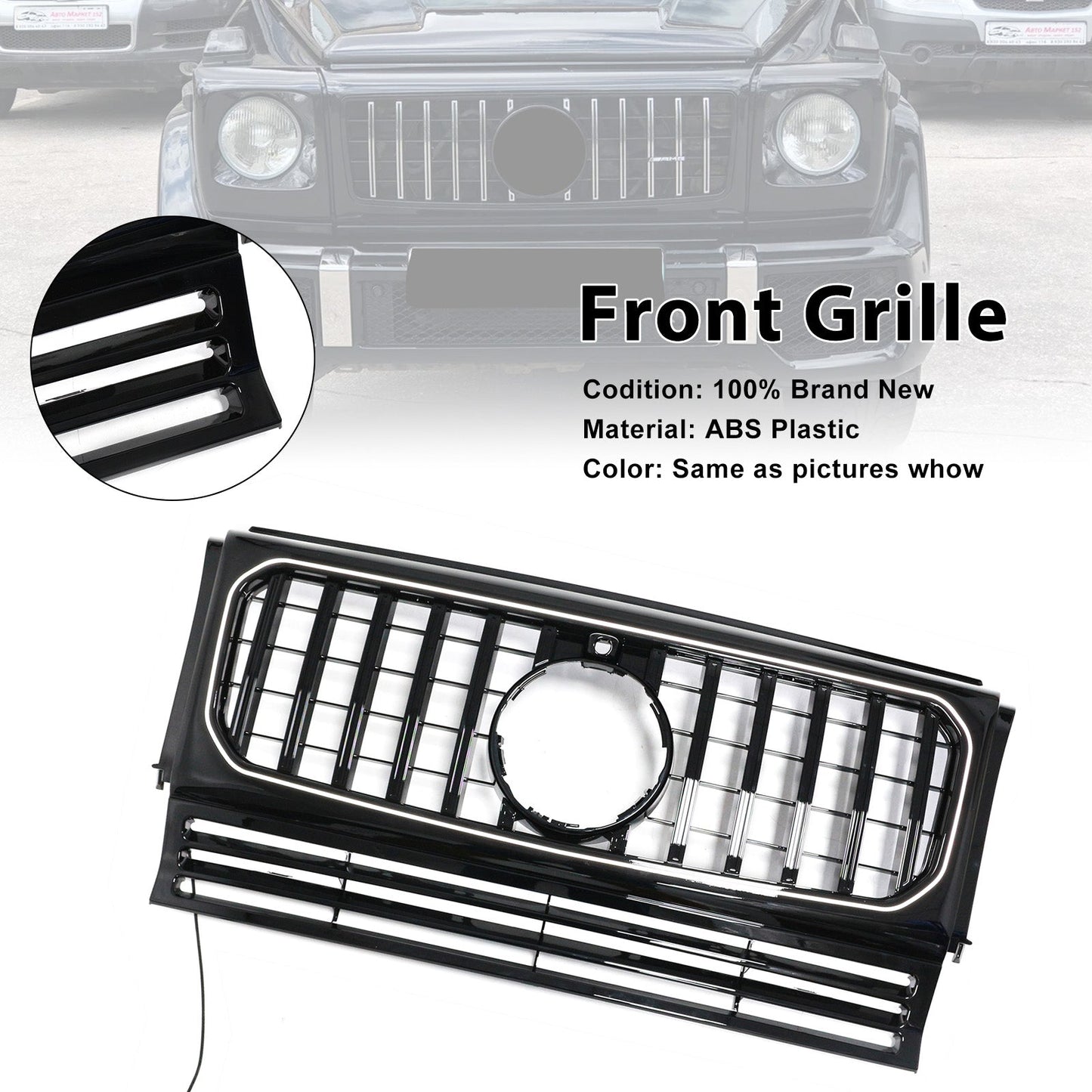 1990-2018 Fit Mercedes Benz G-Class W463 Black Front Bumper Grill Grille