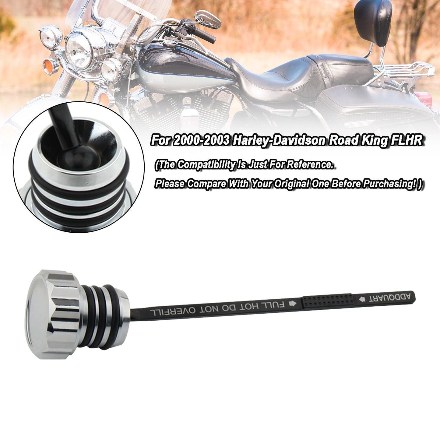 Oil Dipstick Tank Cap Plug 0710-0121 Fit For Touring Road King Electra Glide 00-06