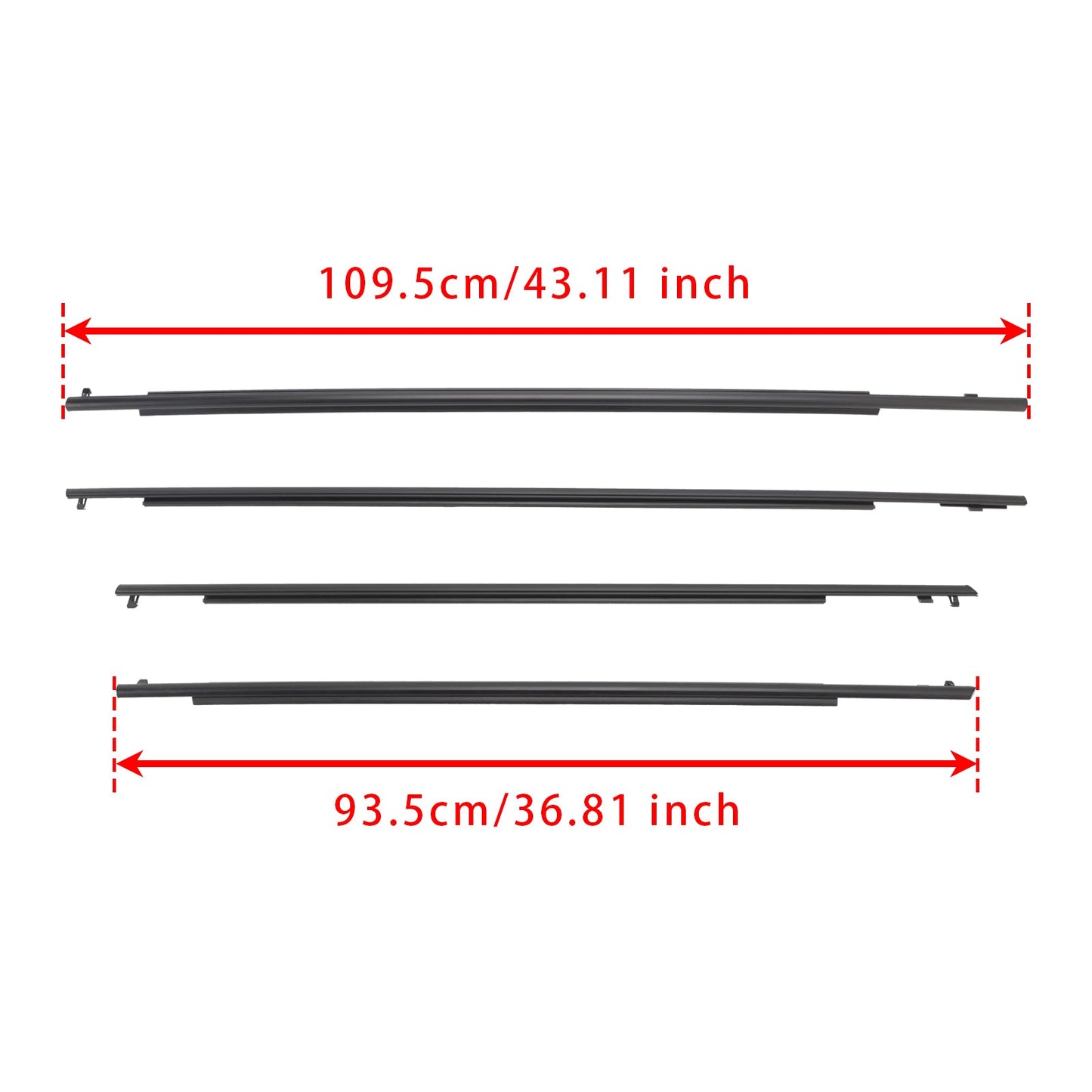 2010-2015 Toyota Prius 4PCS Door Glass Belt Outer Molding Weatherstrip