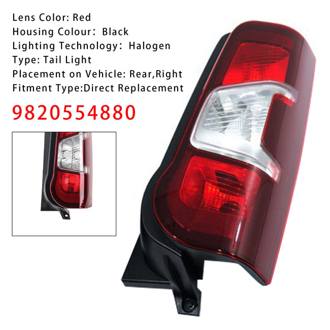 Right Side Rear Tail Light Back Lamp 9820554880 For Peugeot Partner 2018-2024