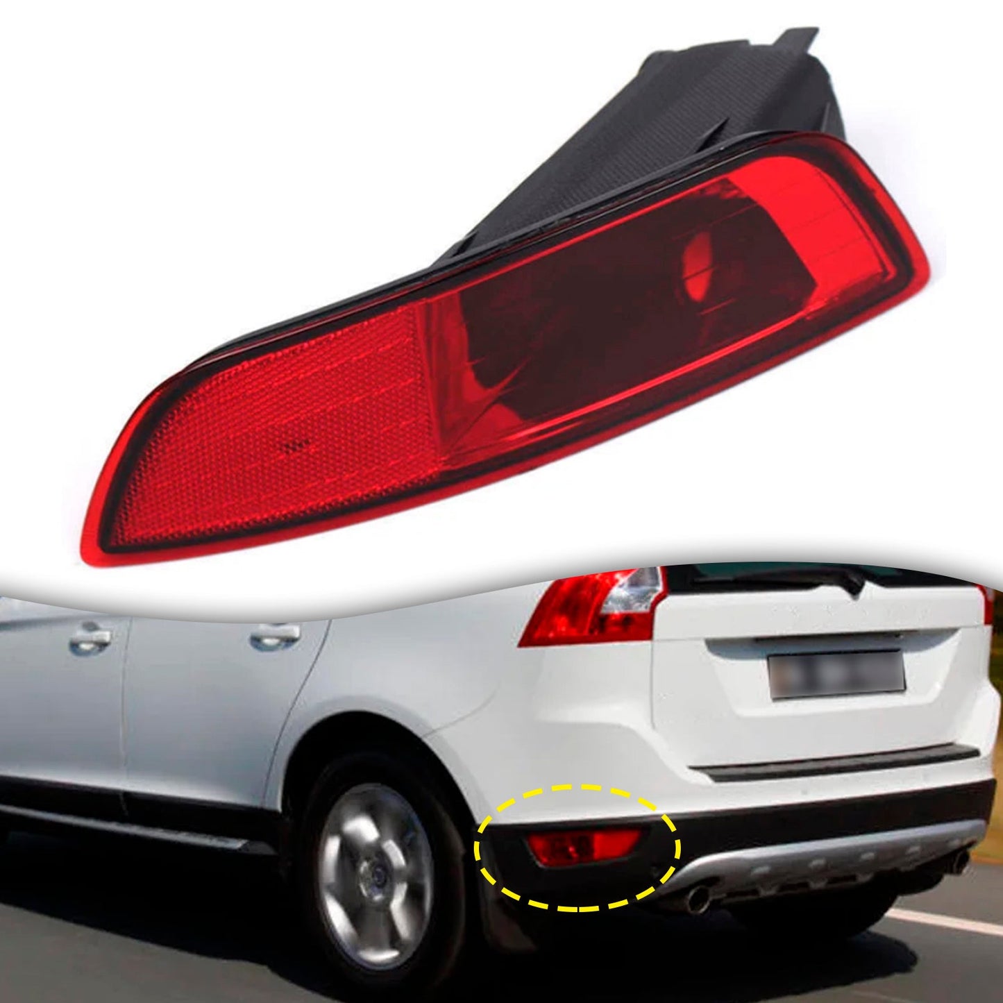 2008-2013 Volvo XC60 Left Rear Bumper Fog Light Lamp Reflector 30763322