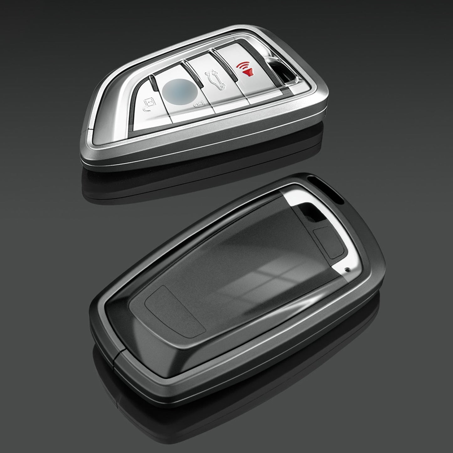 Aluminum Alloy TPU Black Car Key Case Cover With Buckle For BMW x3 x1 x5