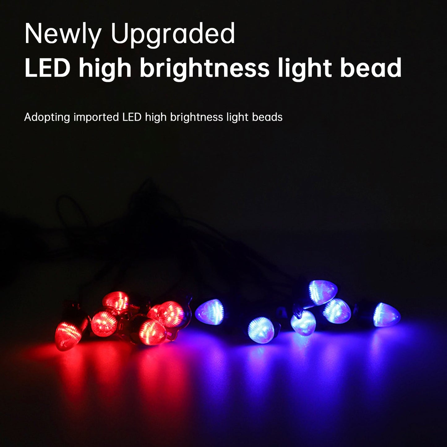 16Pcs Front Grille LED Flashing Lighting Bullet Head Appearance For Universal Car