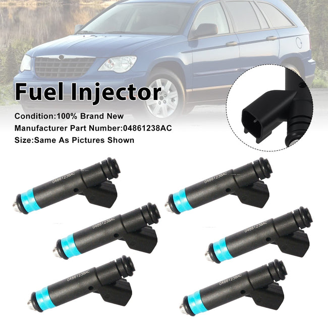 6Pcs Fuel Injector For Chrysler 05-08 For Dodge 3.8L V6 04861238AC