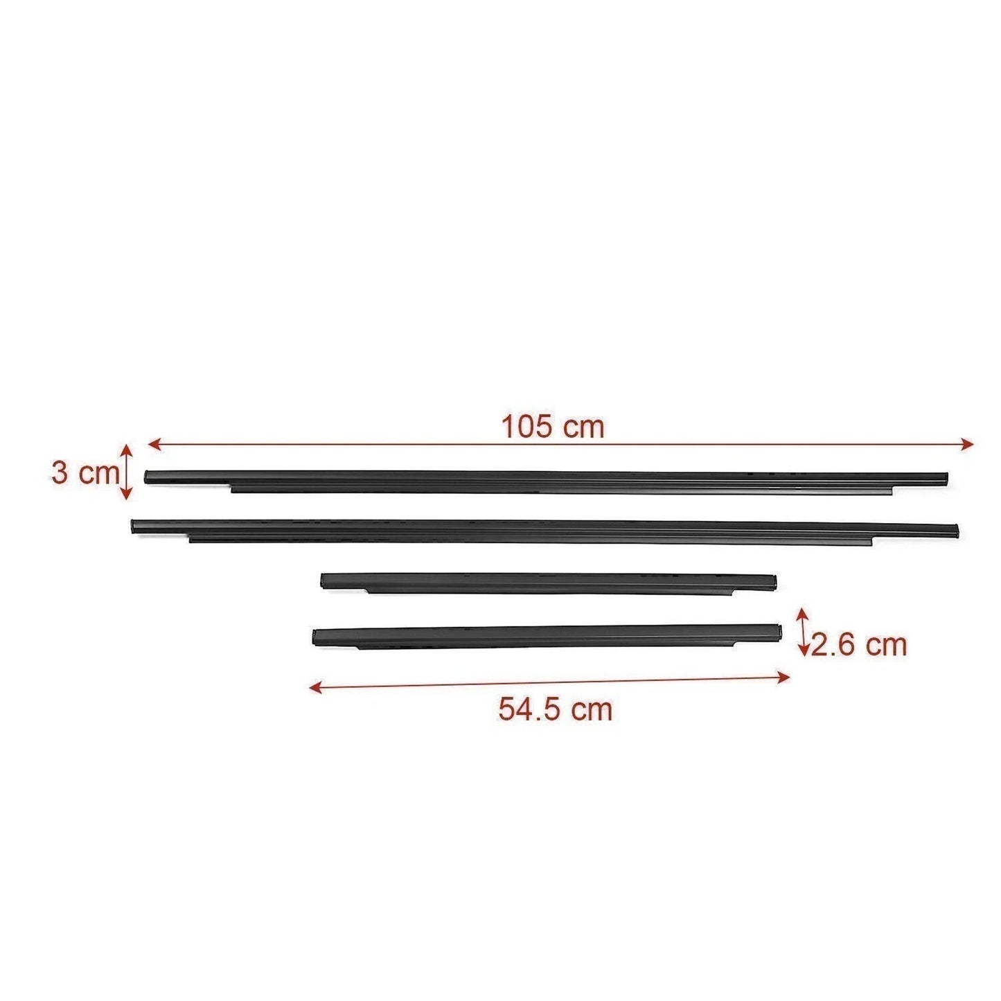 2007-2014 Toyota FJ Cruiser 4PCS Window Moulding Trim Seal Belt Weatherstrip