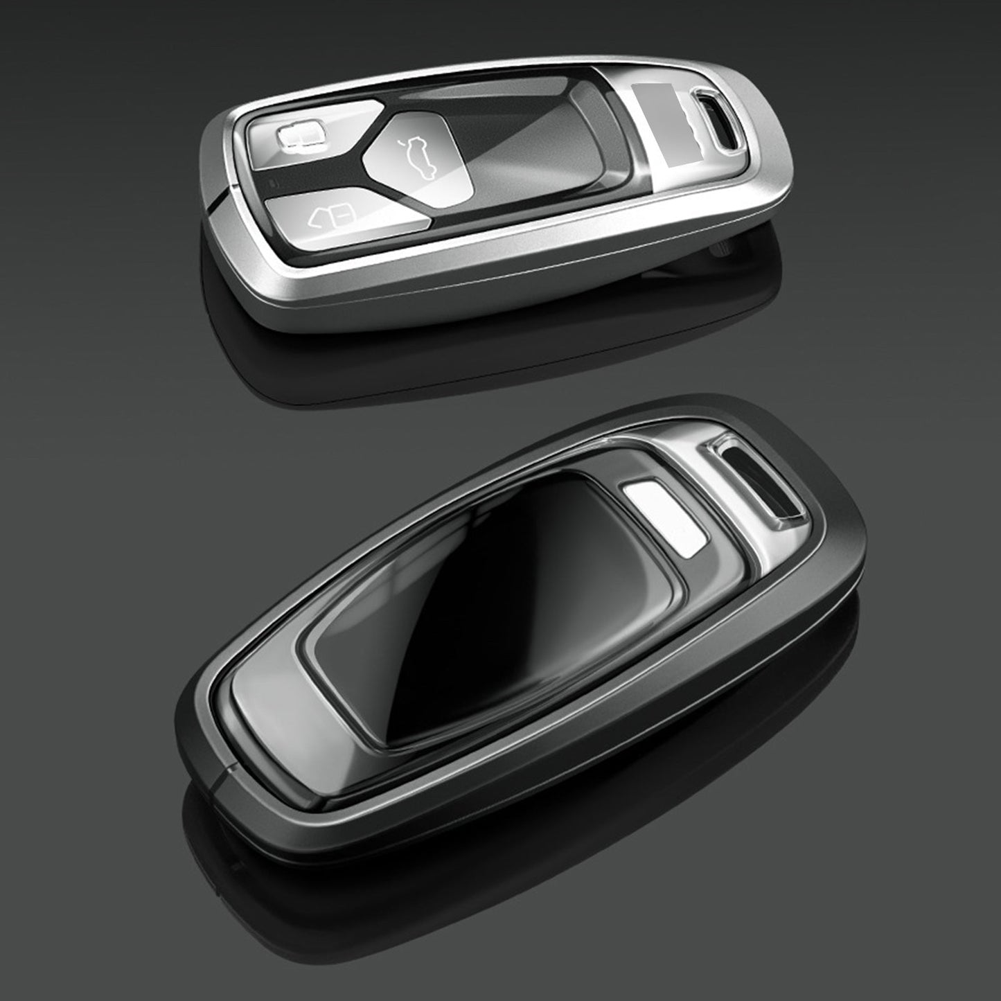 Aluminum Alloy TPU Black Car Key Case Cover With Buckle For Audi a6l a4l a3