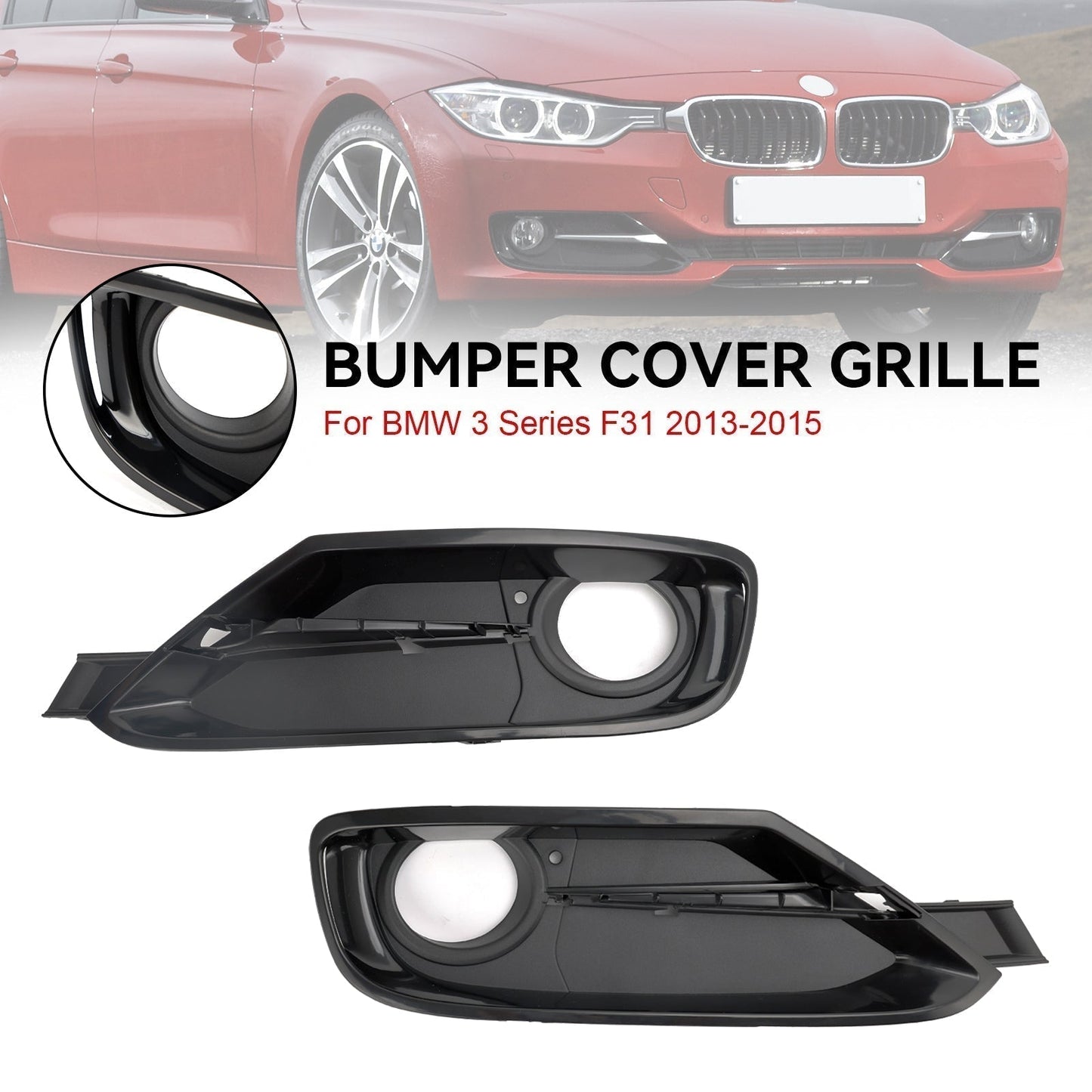 2013-2015 BMW ActiveHybrid 3 Front Bumper Fog Light Grille Covers 2PCS