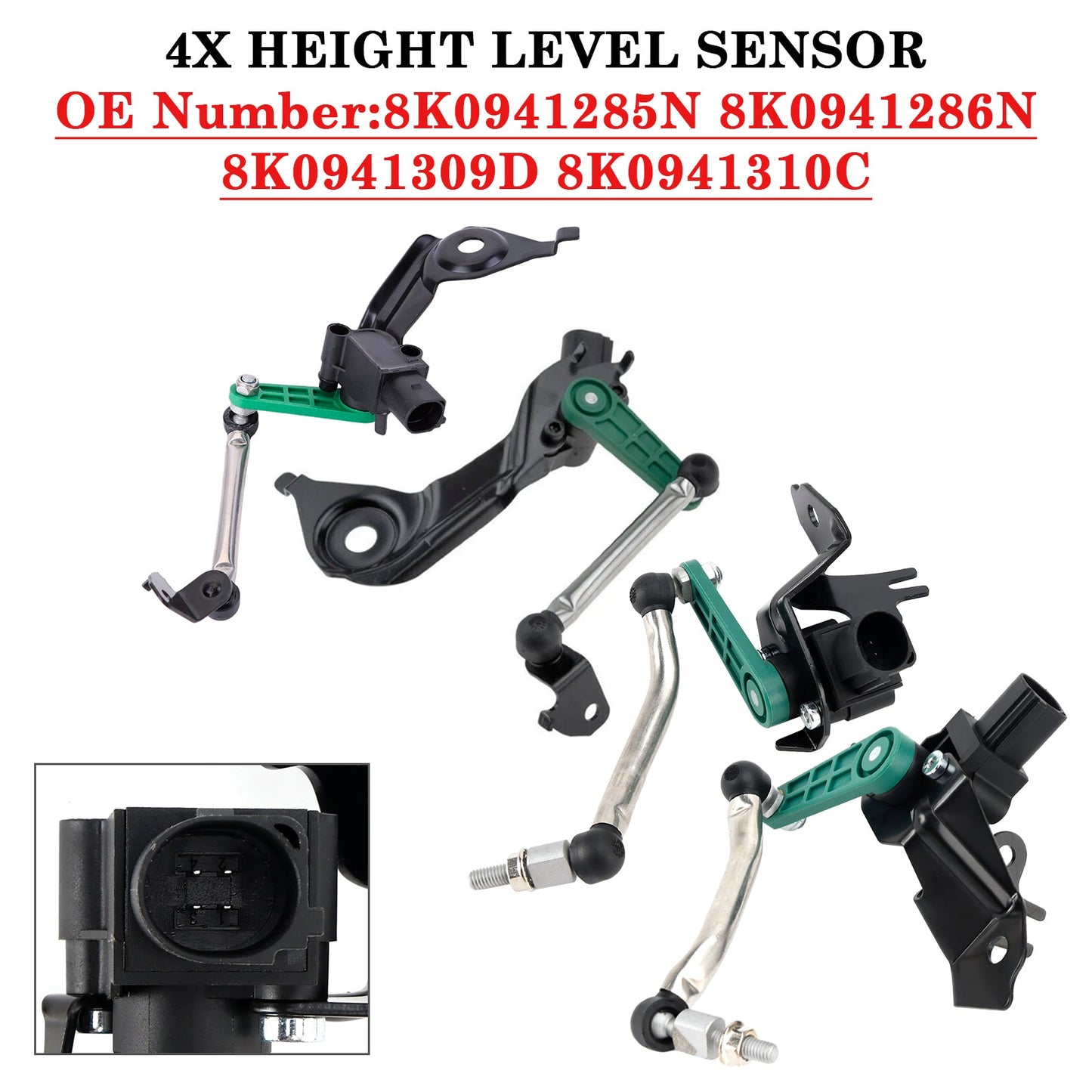 2007-2017 Audi A5 4x Suspension Ride Height Sensor Front & Rear Left Right 8K0941285N