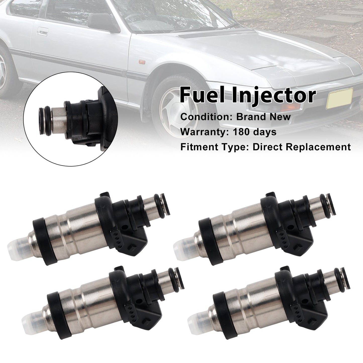 4PCS Fuel Injector 06164-P0A-000 Fit Honda Accord Prelude Civic 1990-1997