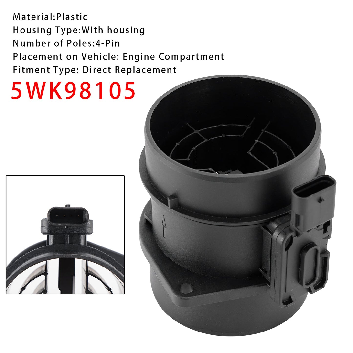 Mass Air Flow Meter Sensor For Mercedes W205 W176 GLC X253 CDI 5WK98105